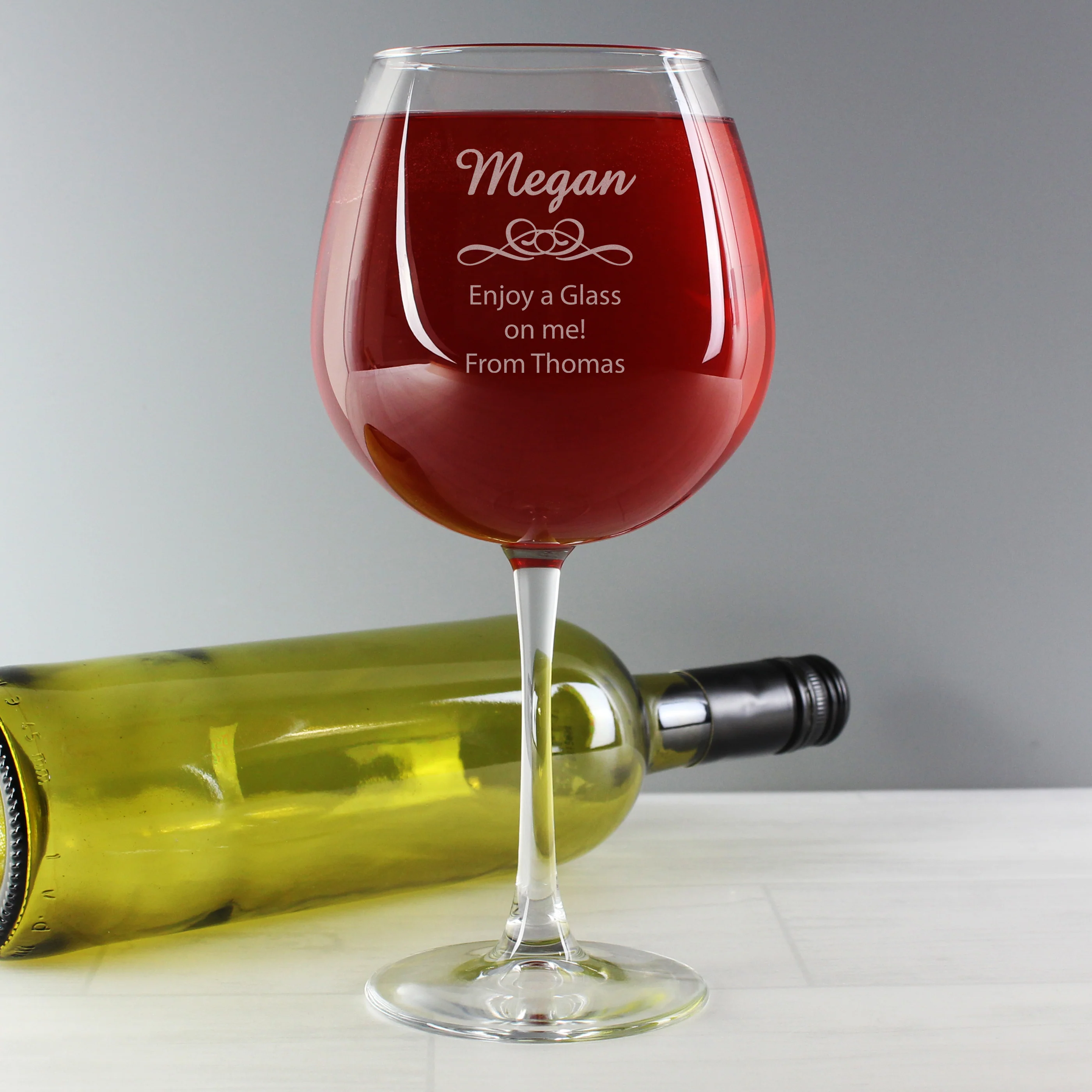 Personalised Decorative Bottle of Wine Glass - Image 7