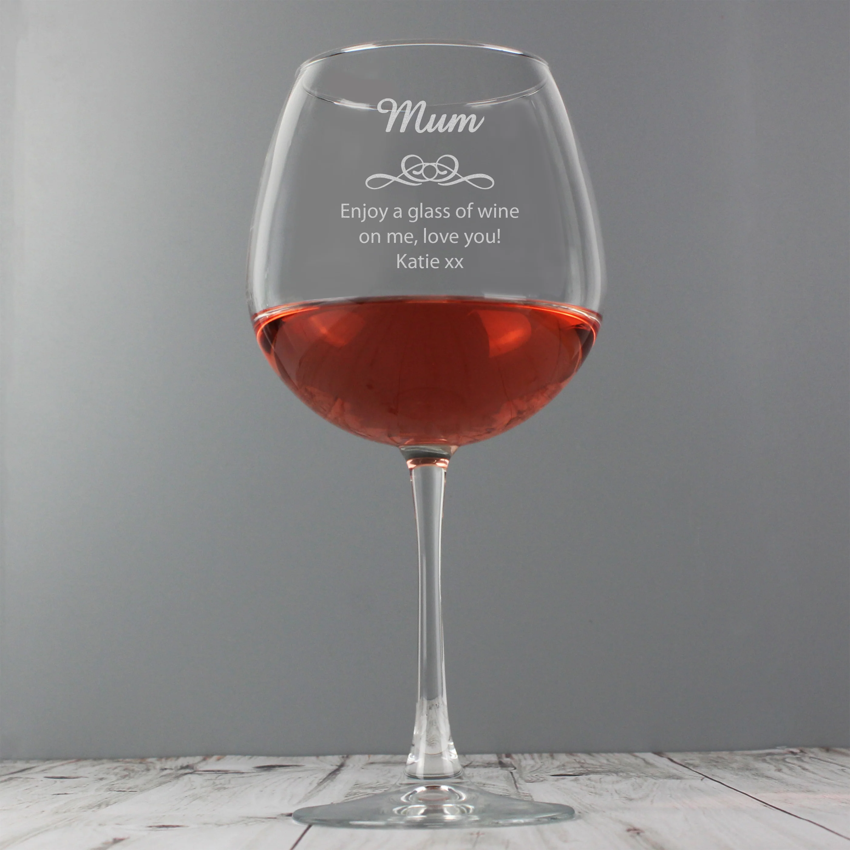 Personalised Decorative Bottle of Wine Glass - Image 9