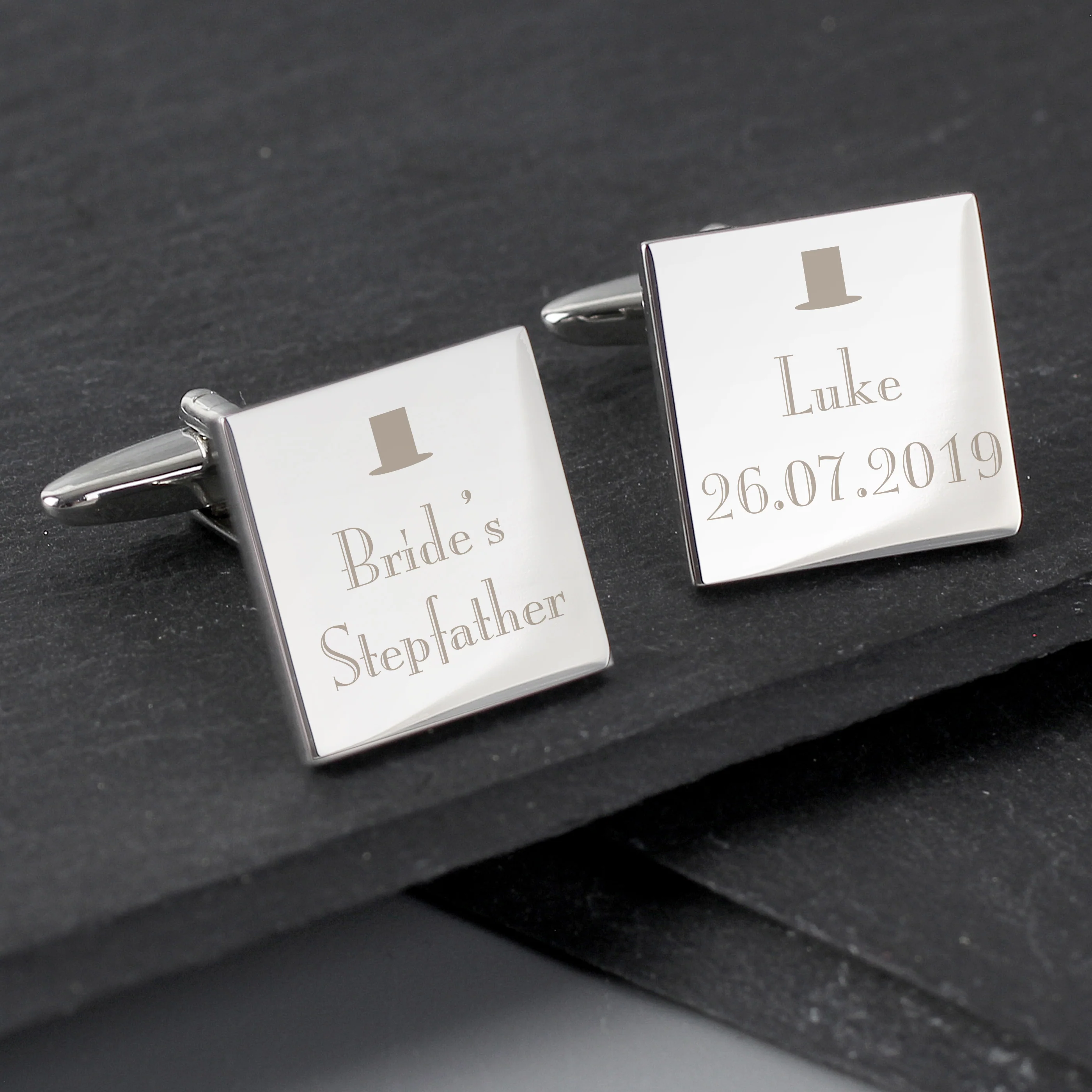 Personalised Decorative Wedding Any Role Square Cufflinks - Image 5