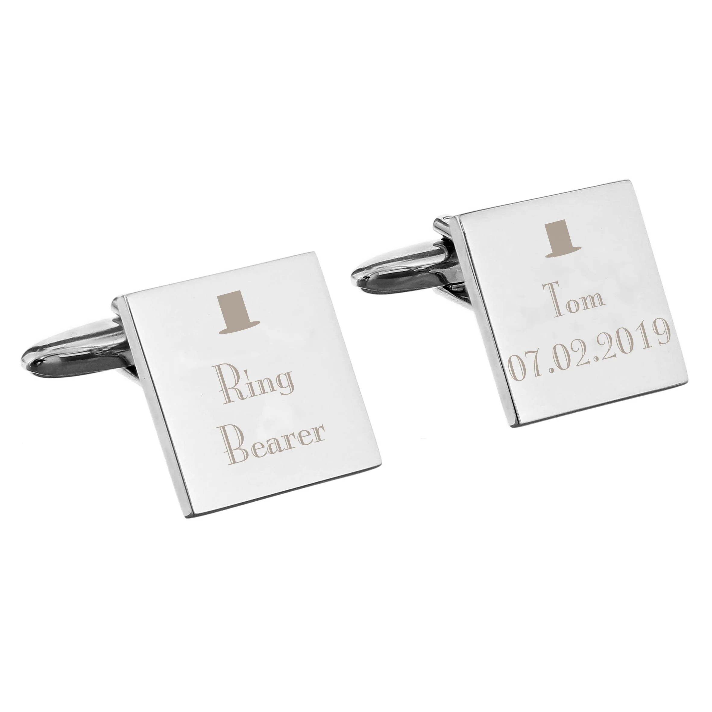 Personalised Decorative Wedding Any Role Square Cufflinks - Image 6