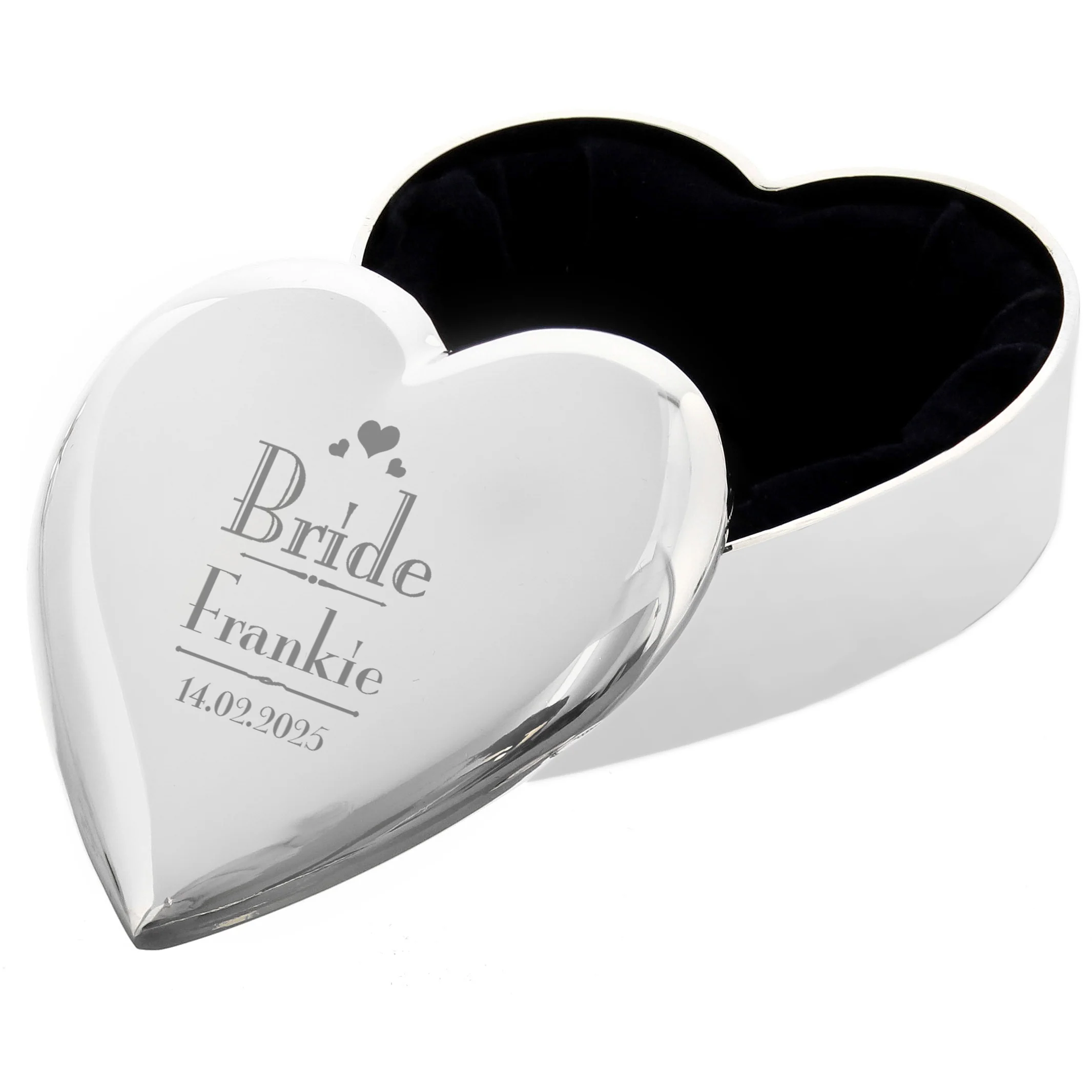 Personalised Decorative Wedding Bride Heart Trinket Box - Image 4