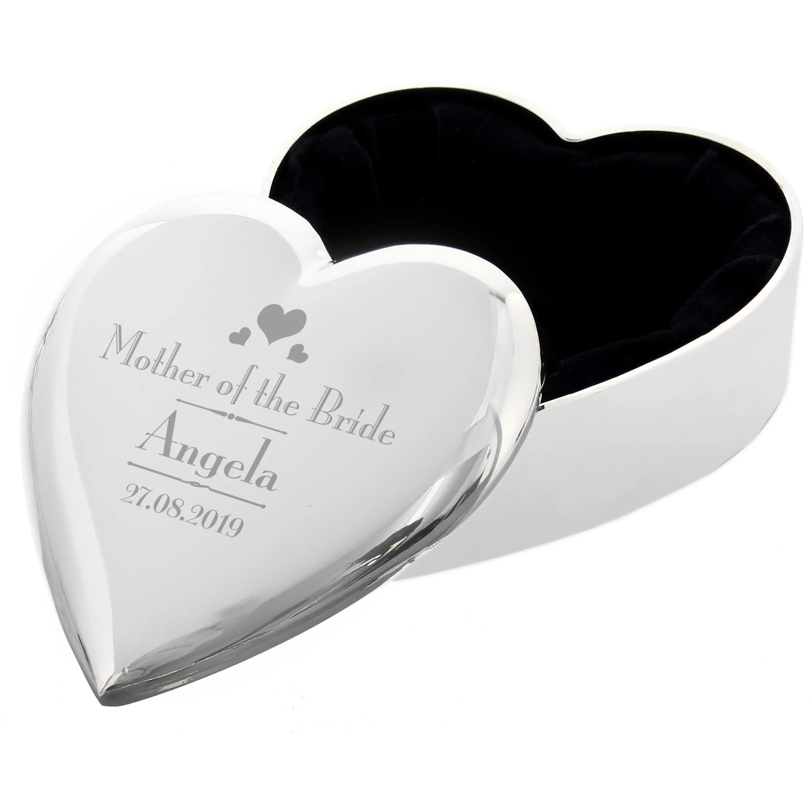 Personalised Decorative Wedding Mother of the Bride Heart Trinket Box - Image 5