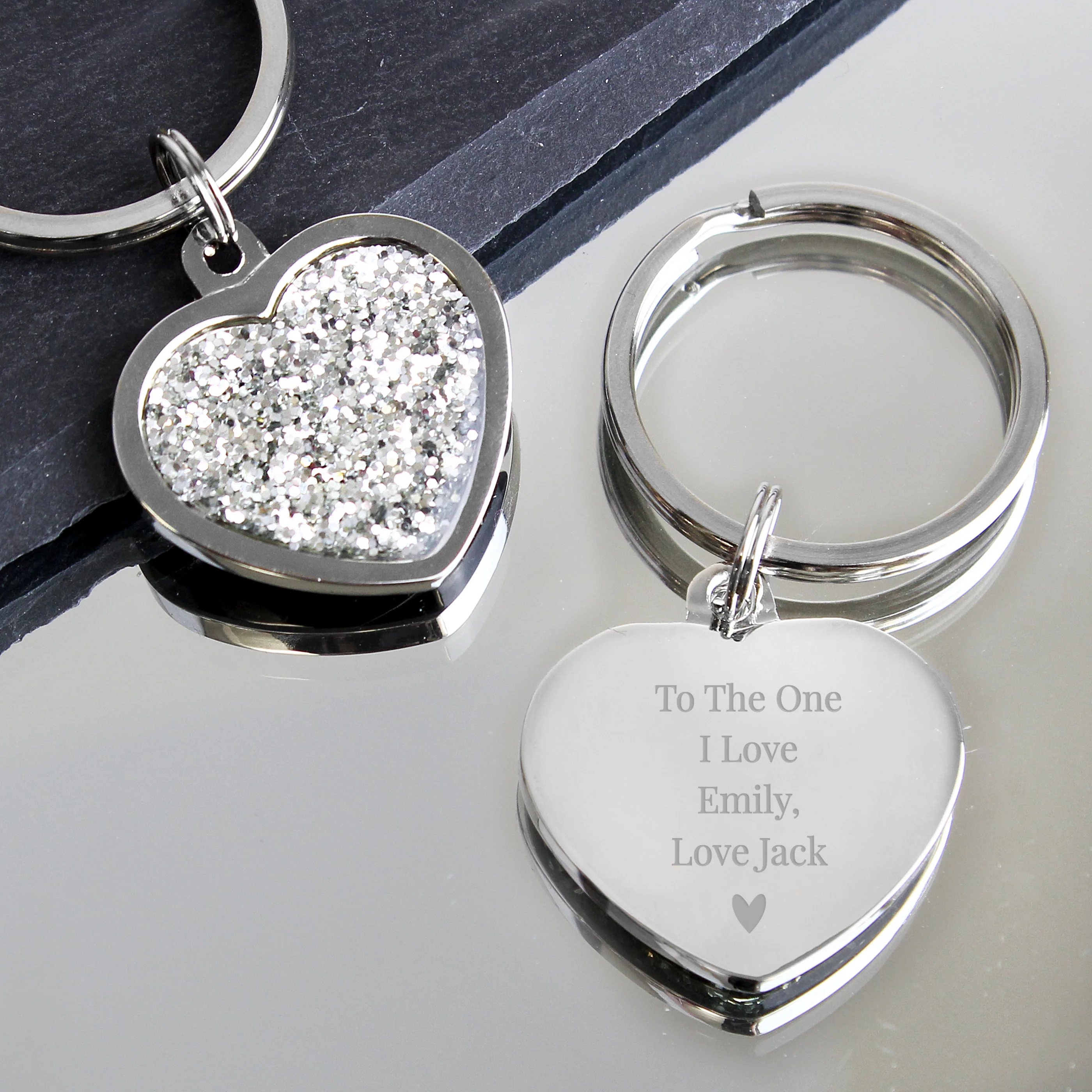 Personalised Diamante Heart Keyring - Image 3