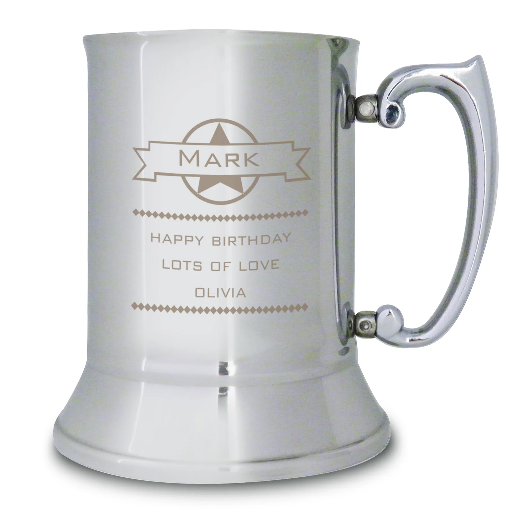 Personalised Diamond Stainless Steel Tankard - Image 2
