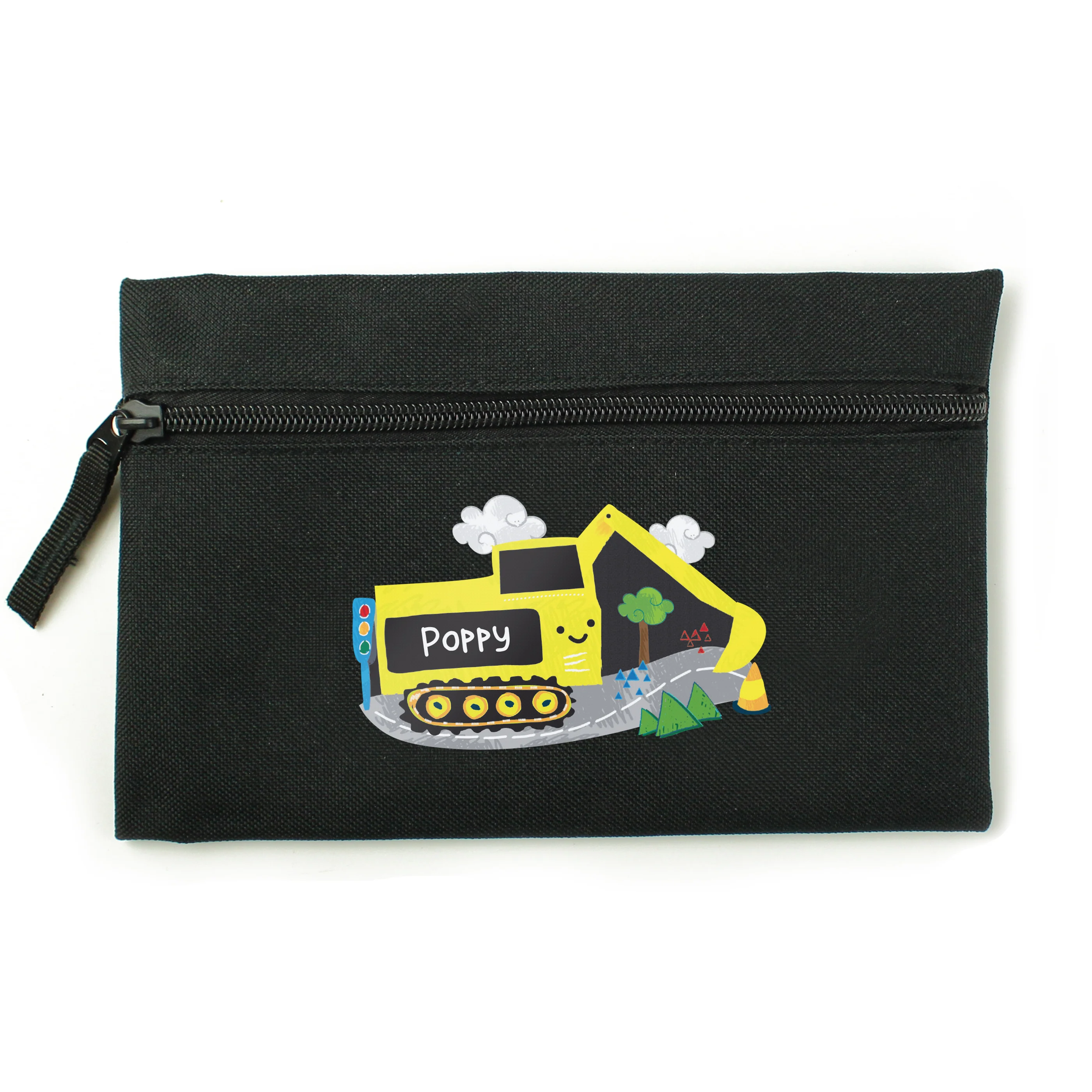 Personalised Digger Black Pencil Case - Image 5