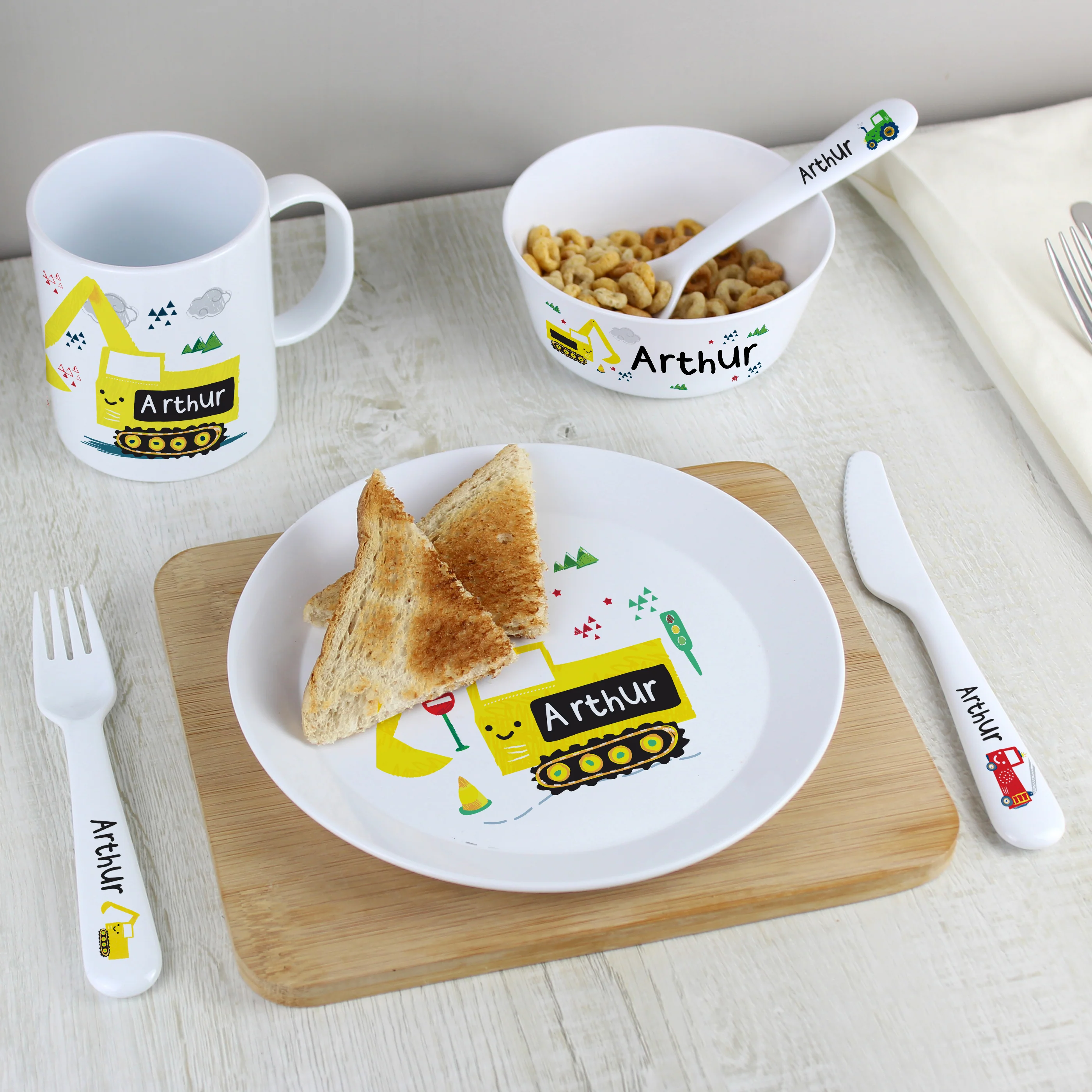 Personalised Digger Plastic Mug - Image 6