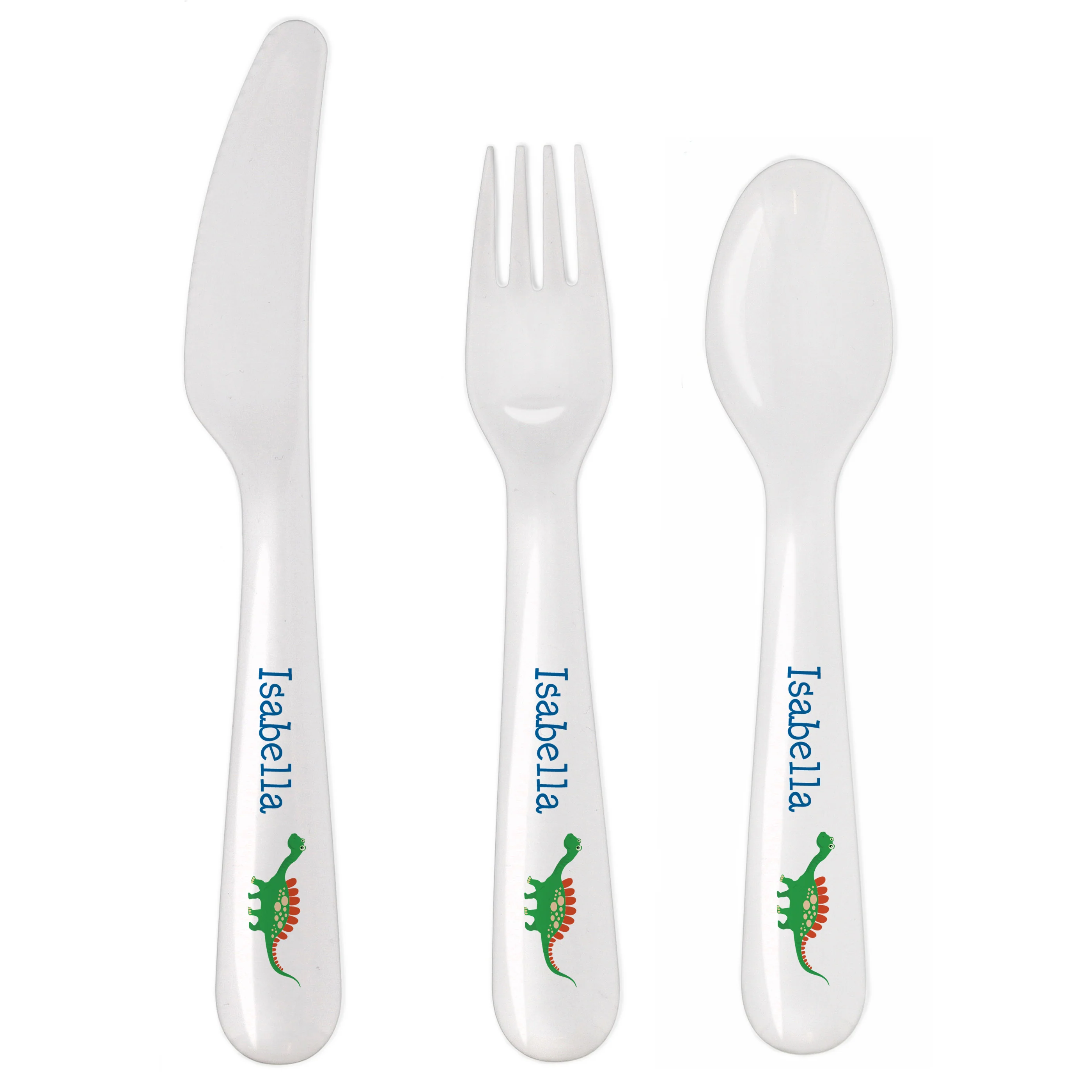 Personalised Dinosaur 3 Piece Plastic Cutlery Set - Image 3