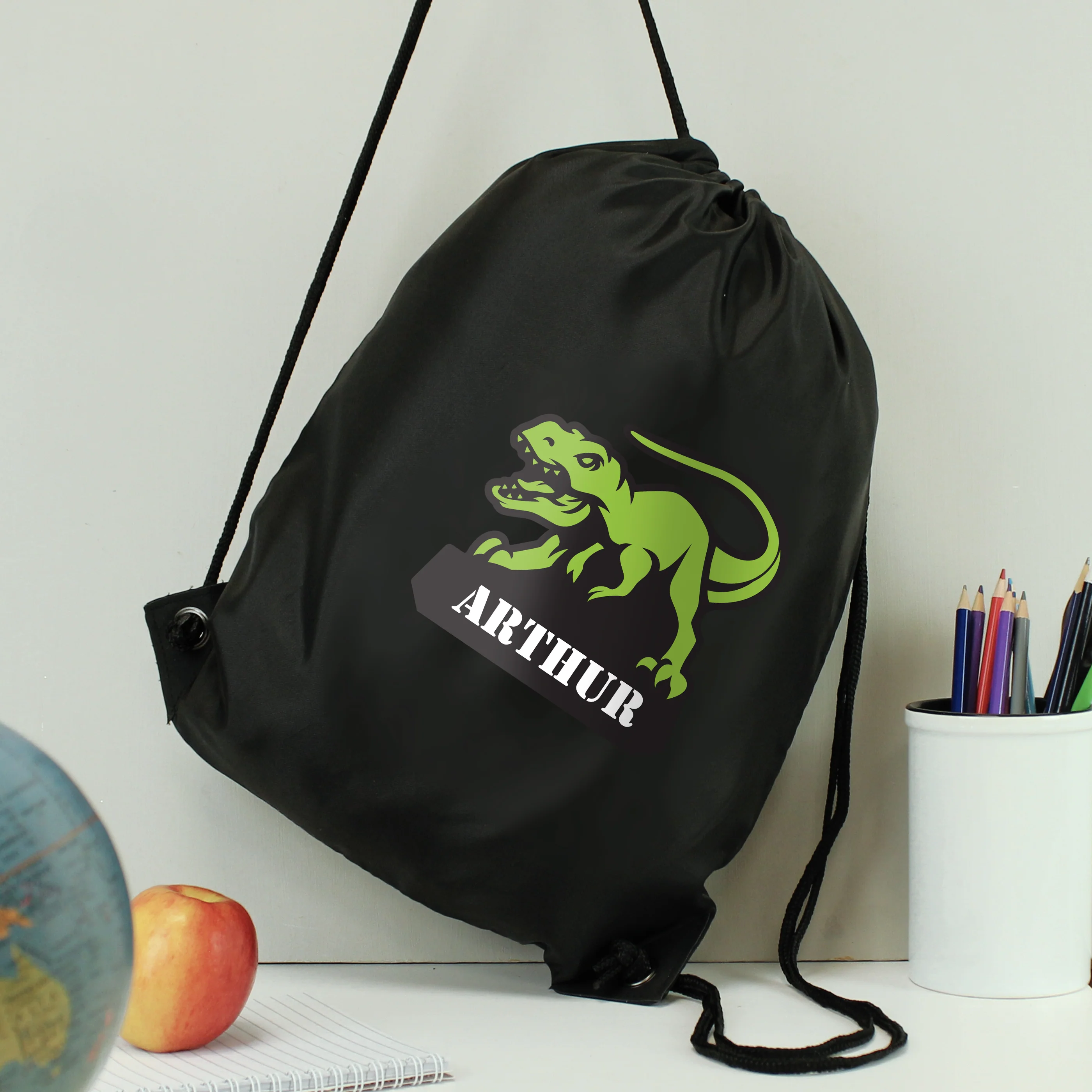 Personalised Dinosaur Black Kit Bag - Image 3