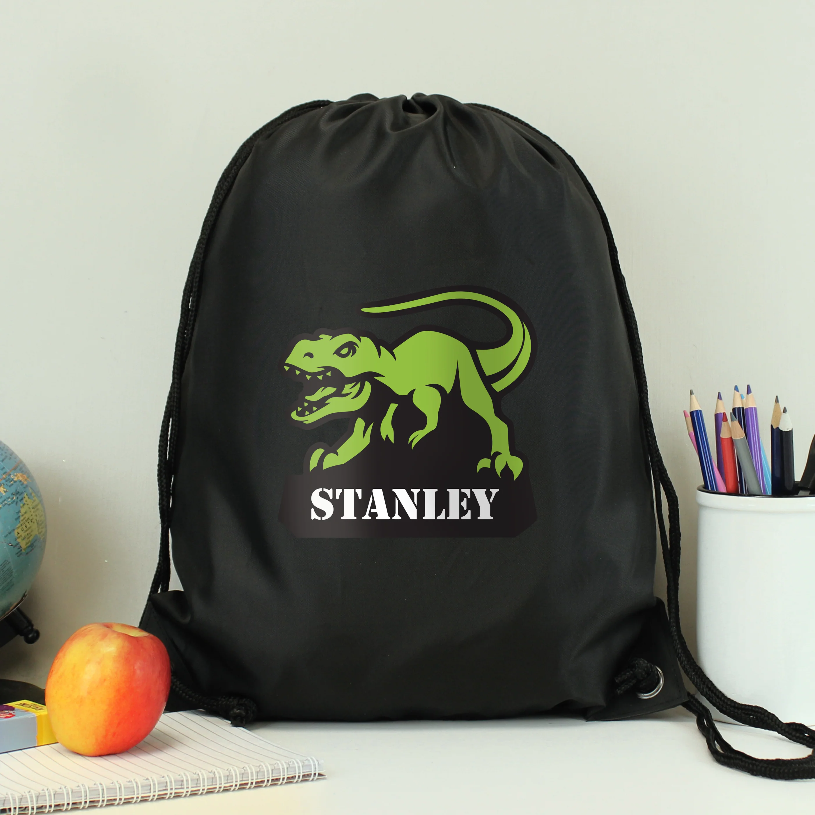Personalised Dinosaur Black Kit Bag - Image 4