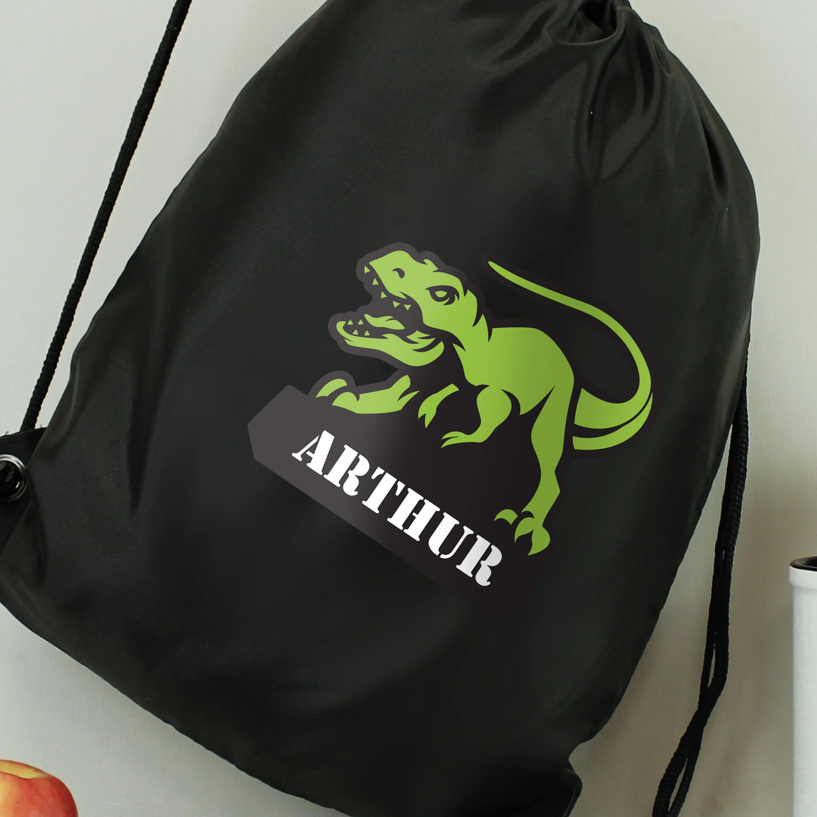 Personalised Dinosaur Black Kit Bag - Image 6