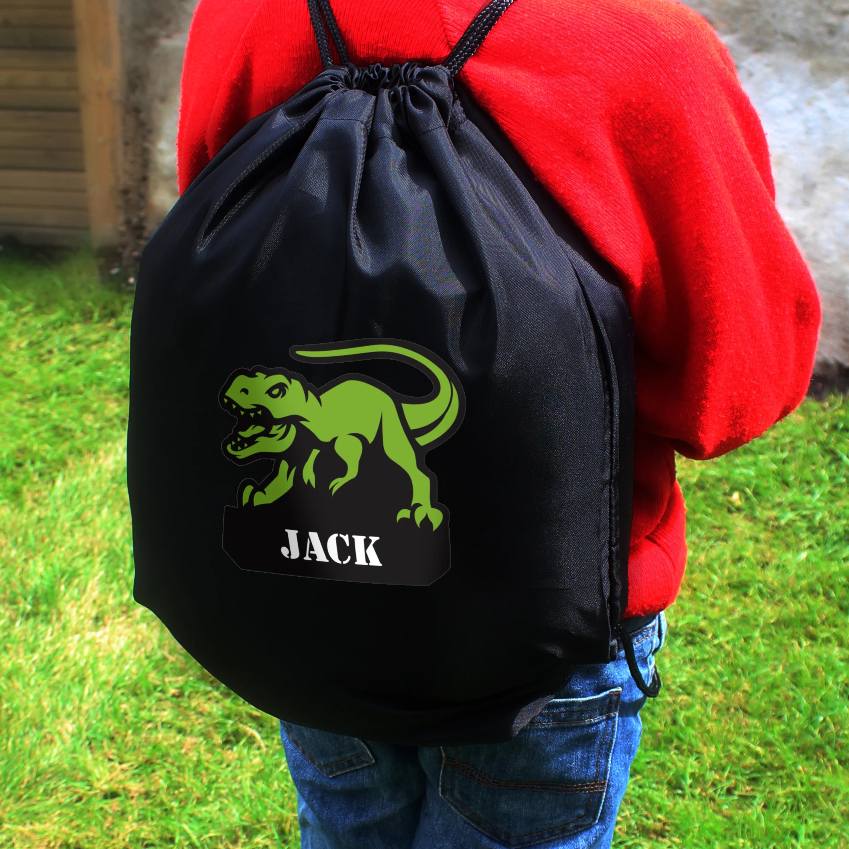 Personalised Dinosaur Black Kit Bag - Image 7