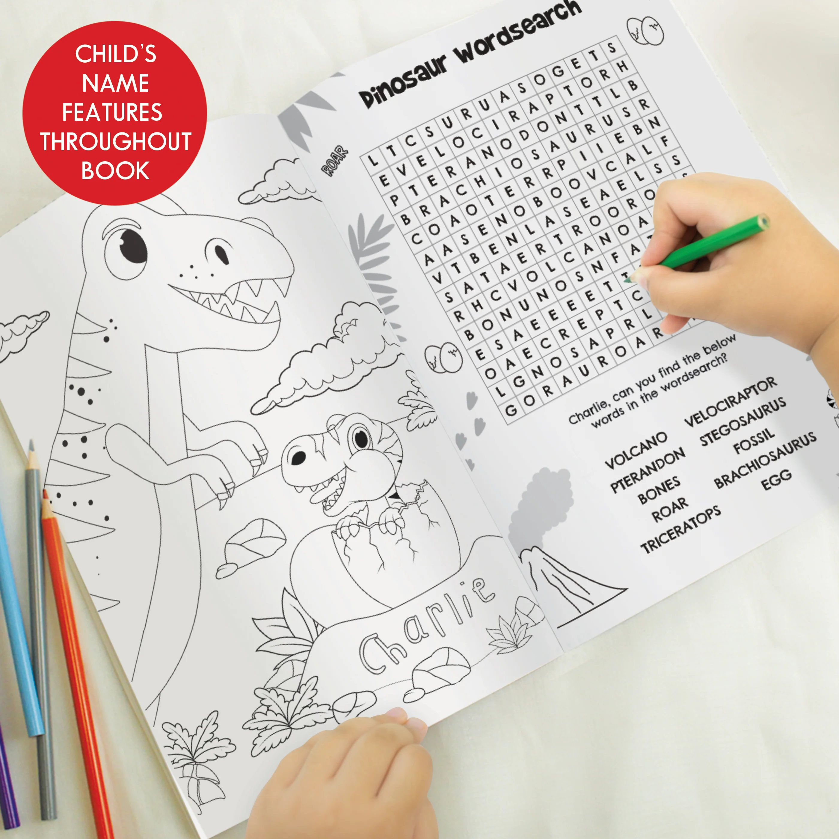 Personalised Dinosaur Colouring Book - Image 2