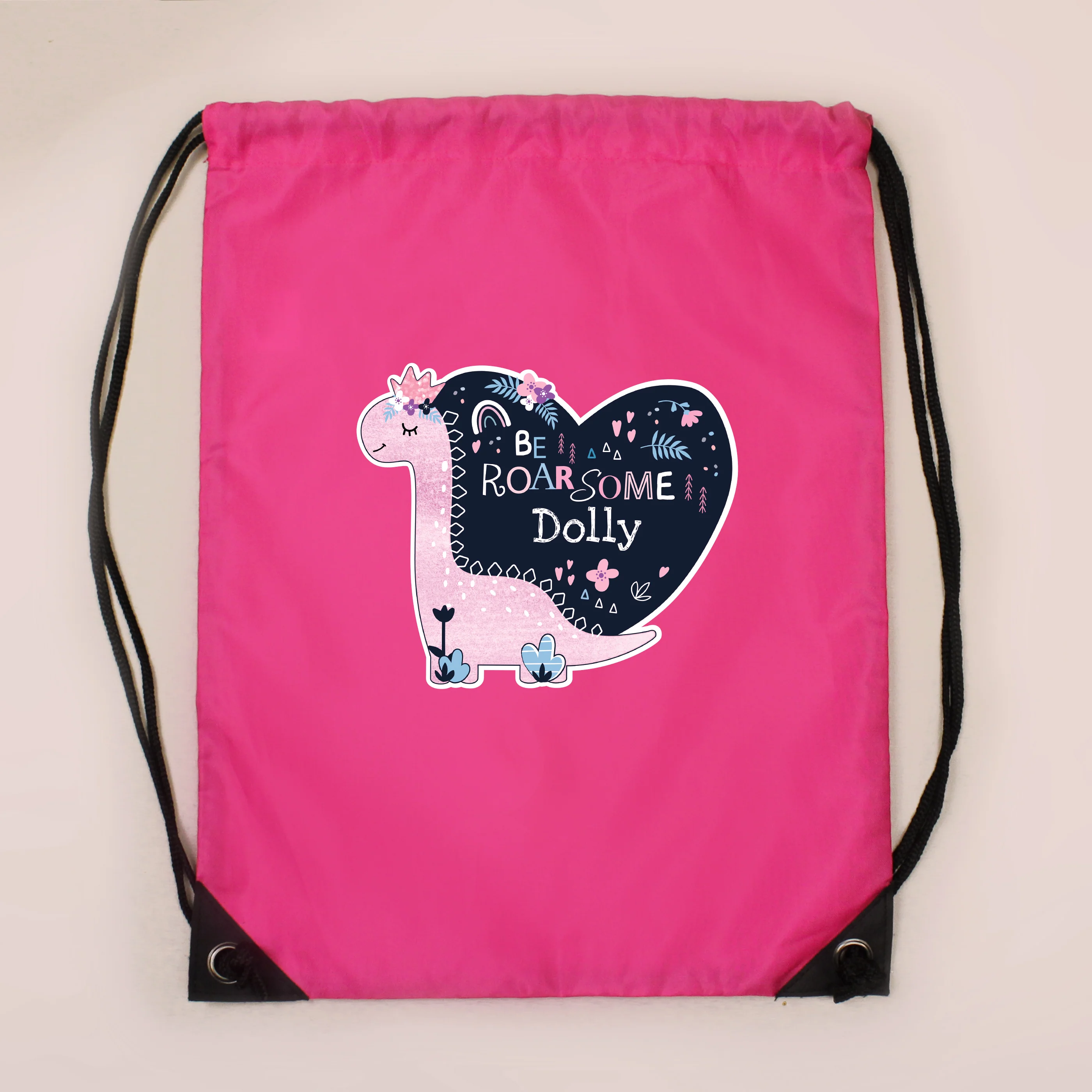 Personalised Dinosaur Pink Kit Bag - Image 2