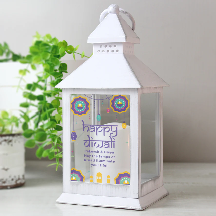 Personalised Diwali White Lantern - Image 3