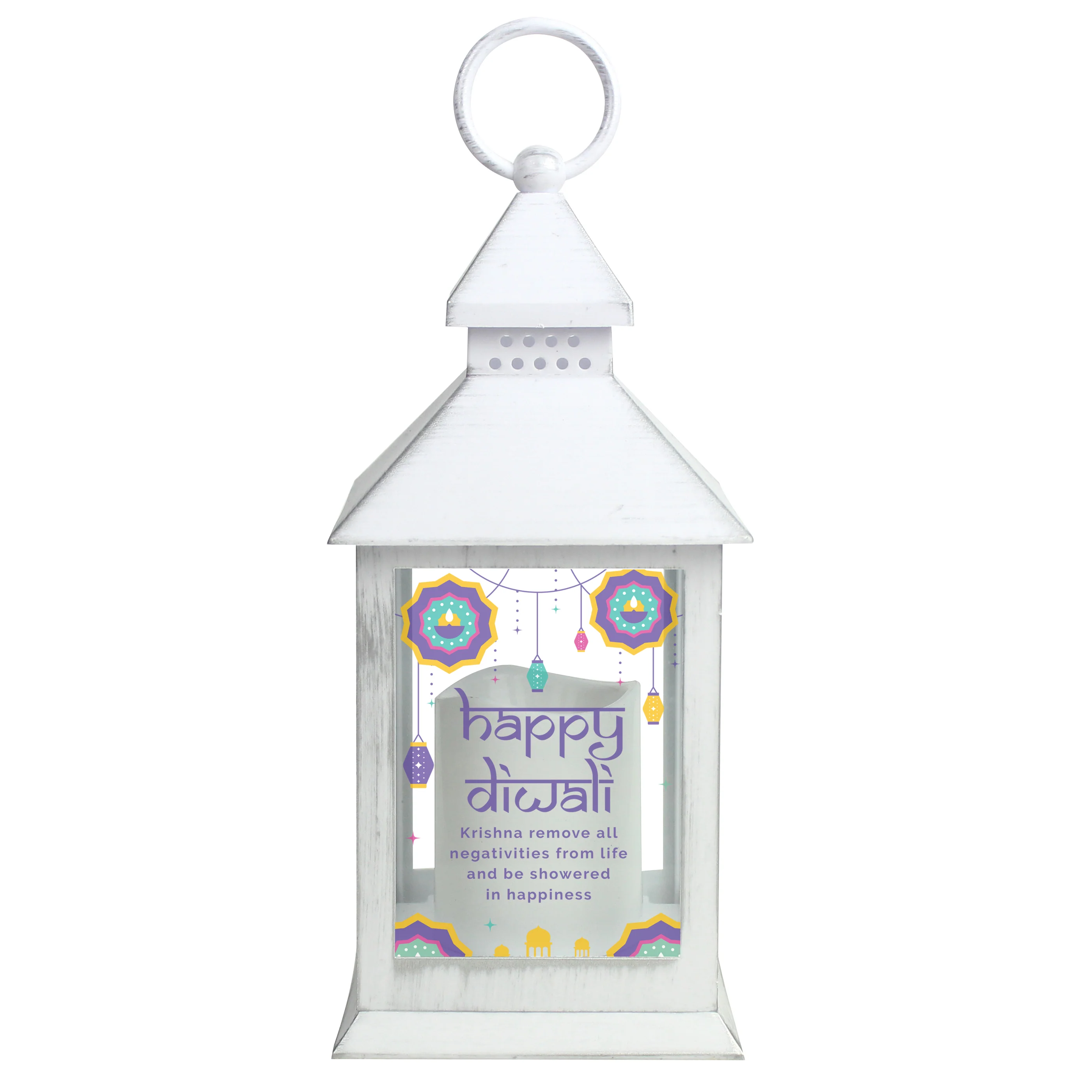 Personalised Diwali White Lantern - Image 5