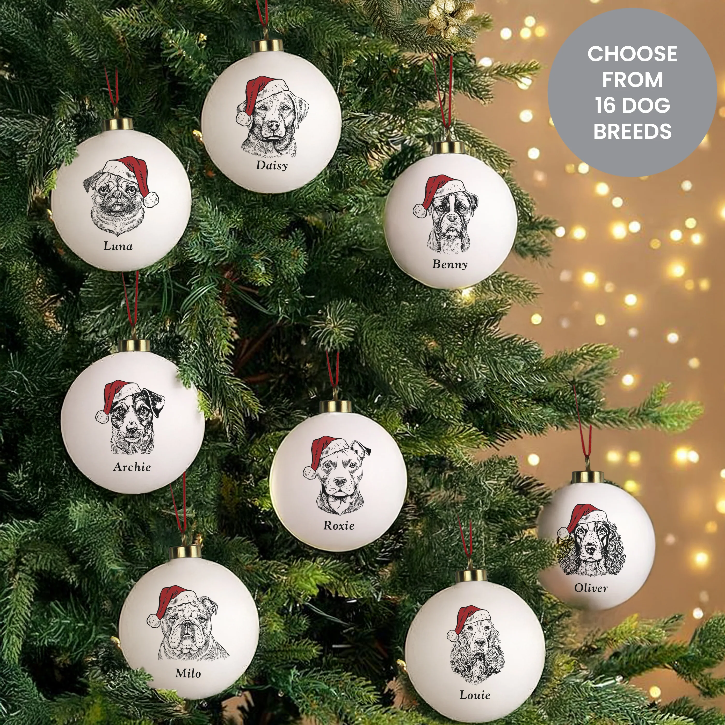 Personalised Dog Breed Christmas Bauble - Image 3