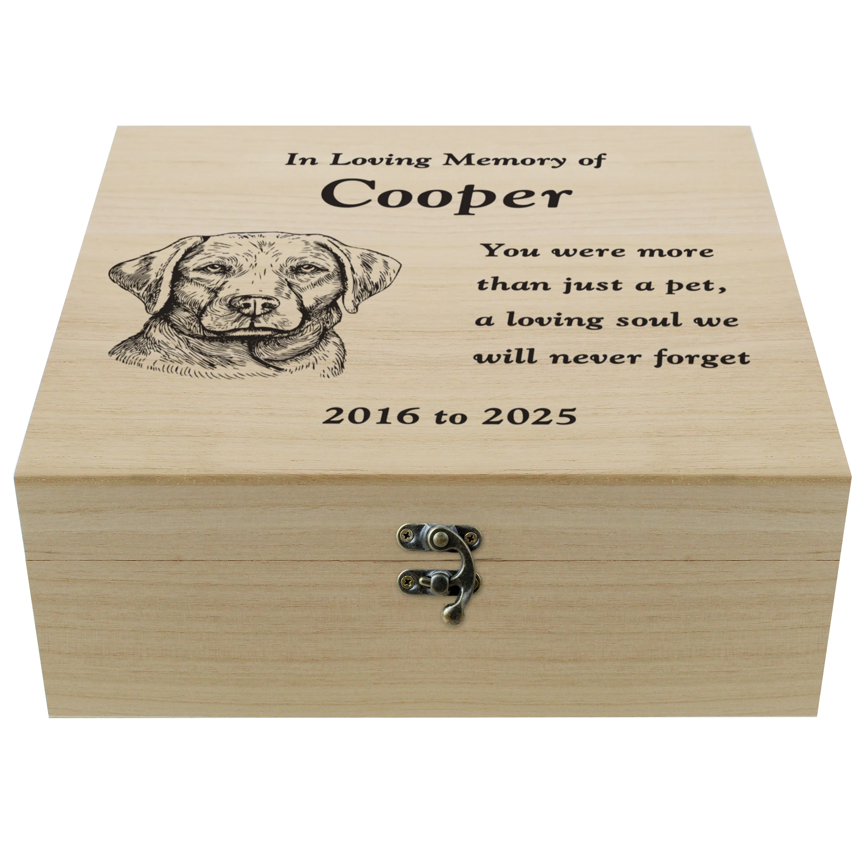 Personalised Dog Breed Memorial Large Keepsake Box - Image 5