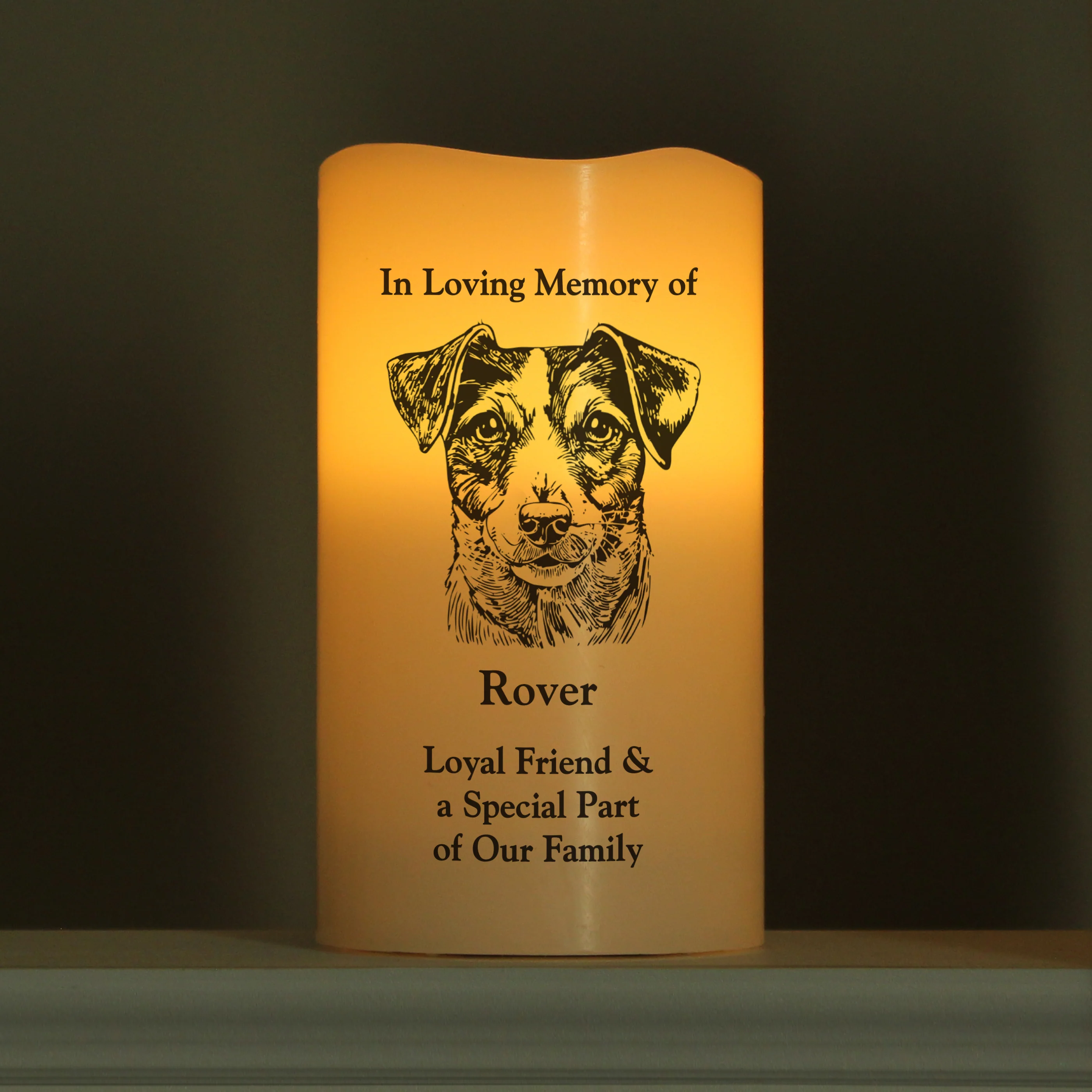 Personalised Dog Breed Memorial LED Candle - Image 3