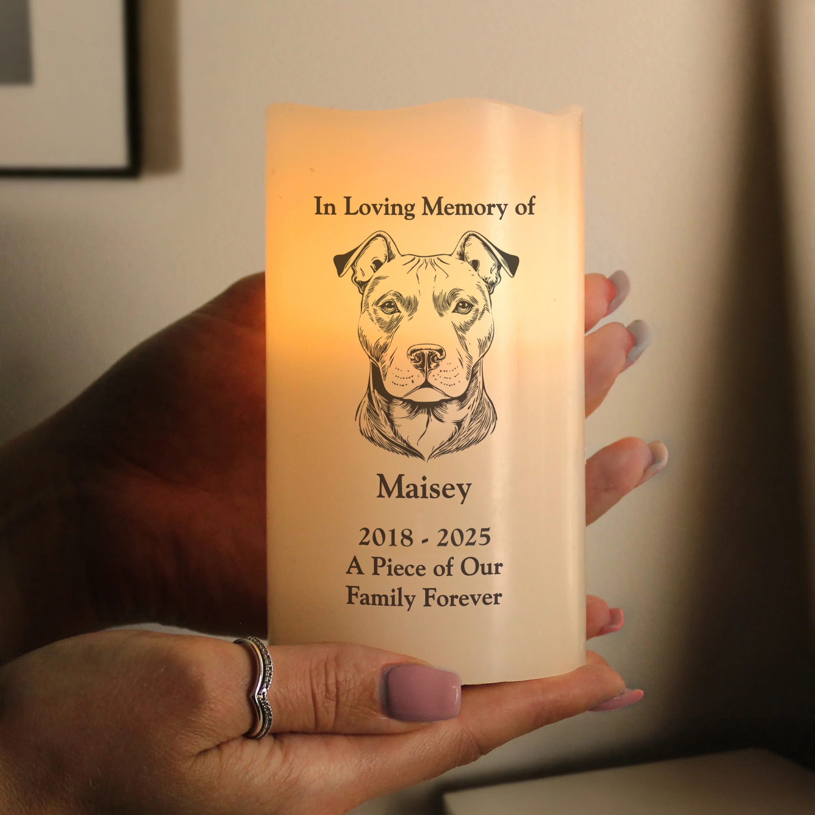 Personalised Dog Breed Memorial LED Candle - Image 4