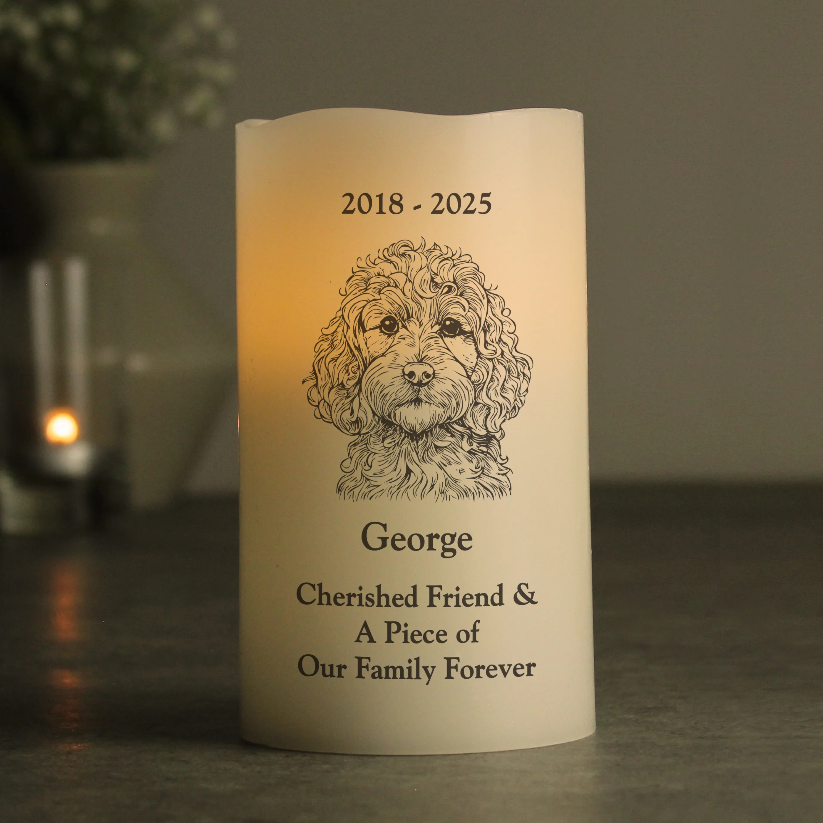 Personalised Dog Breed Memorial LED Candle - Image 6