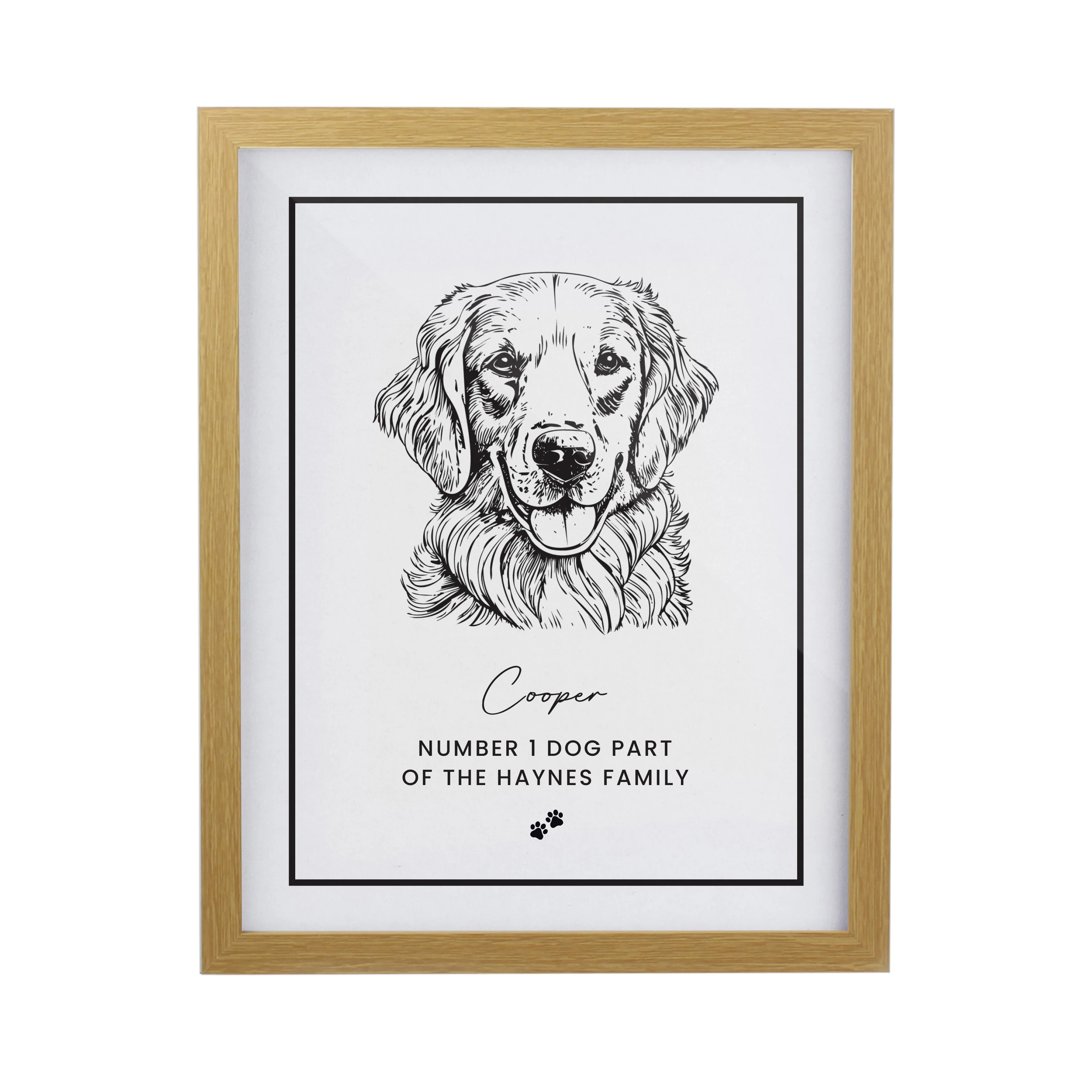 Personalised Dog Breed Oak Framed Print - Image 5