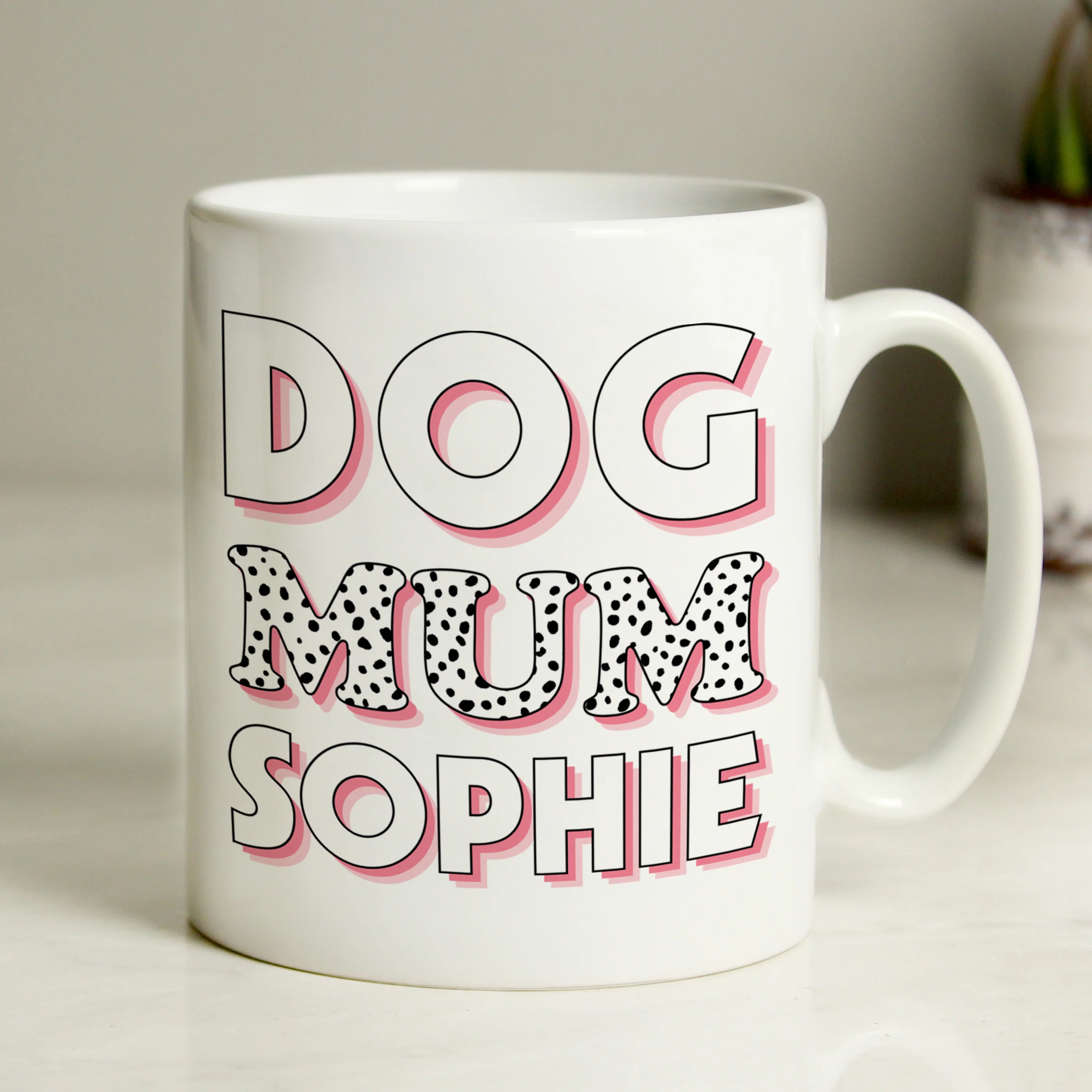 Personalised Dog Mum Pink Spots Mug - Image 2