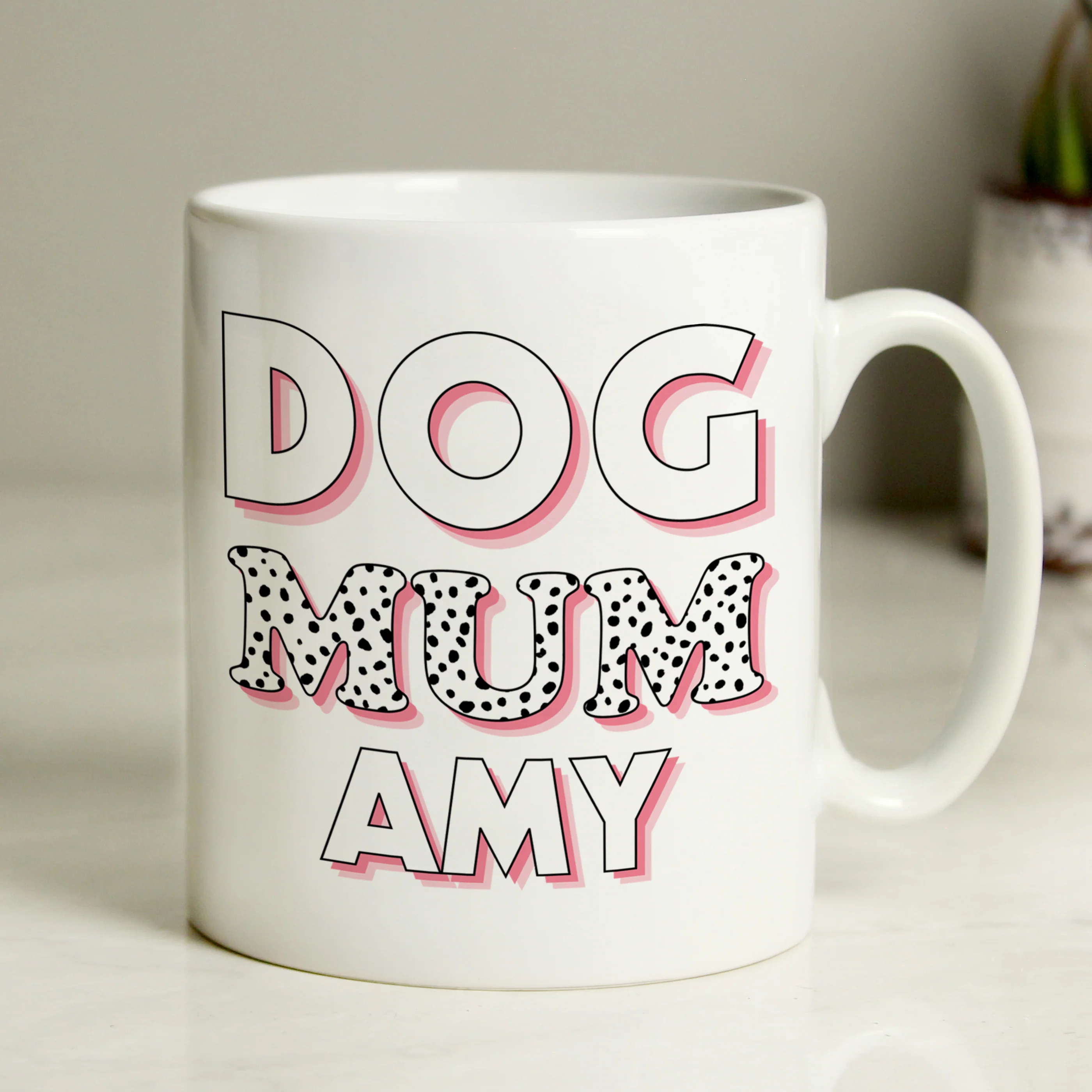 Personalised Dog Mum Pink Spots Mug - Image 4