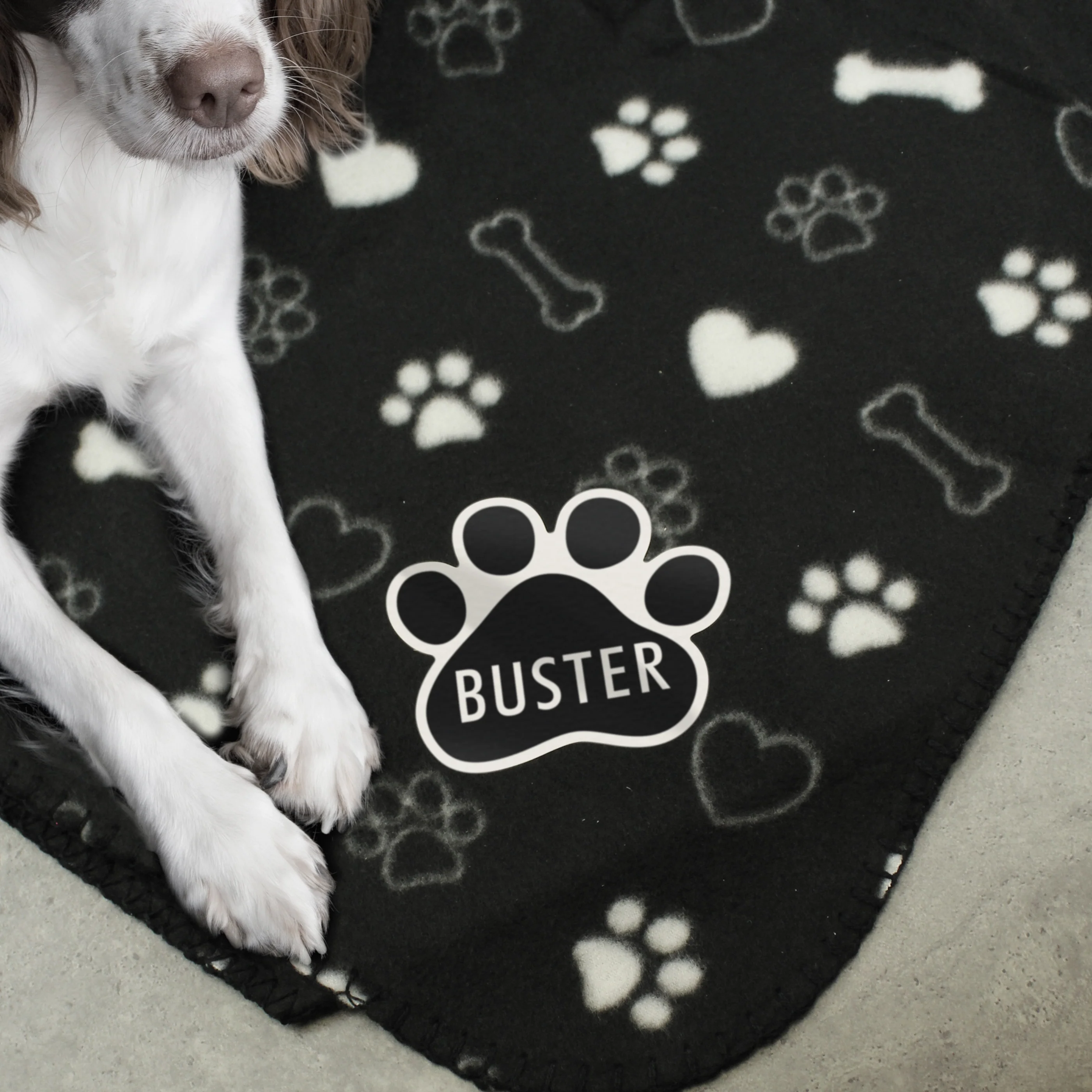 Personalised Dog Paw Print Fleece Blanket - Image 2