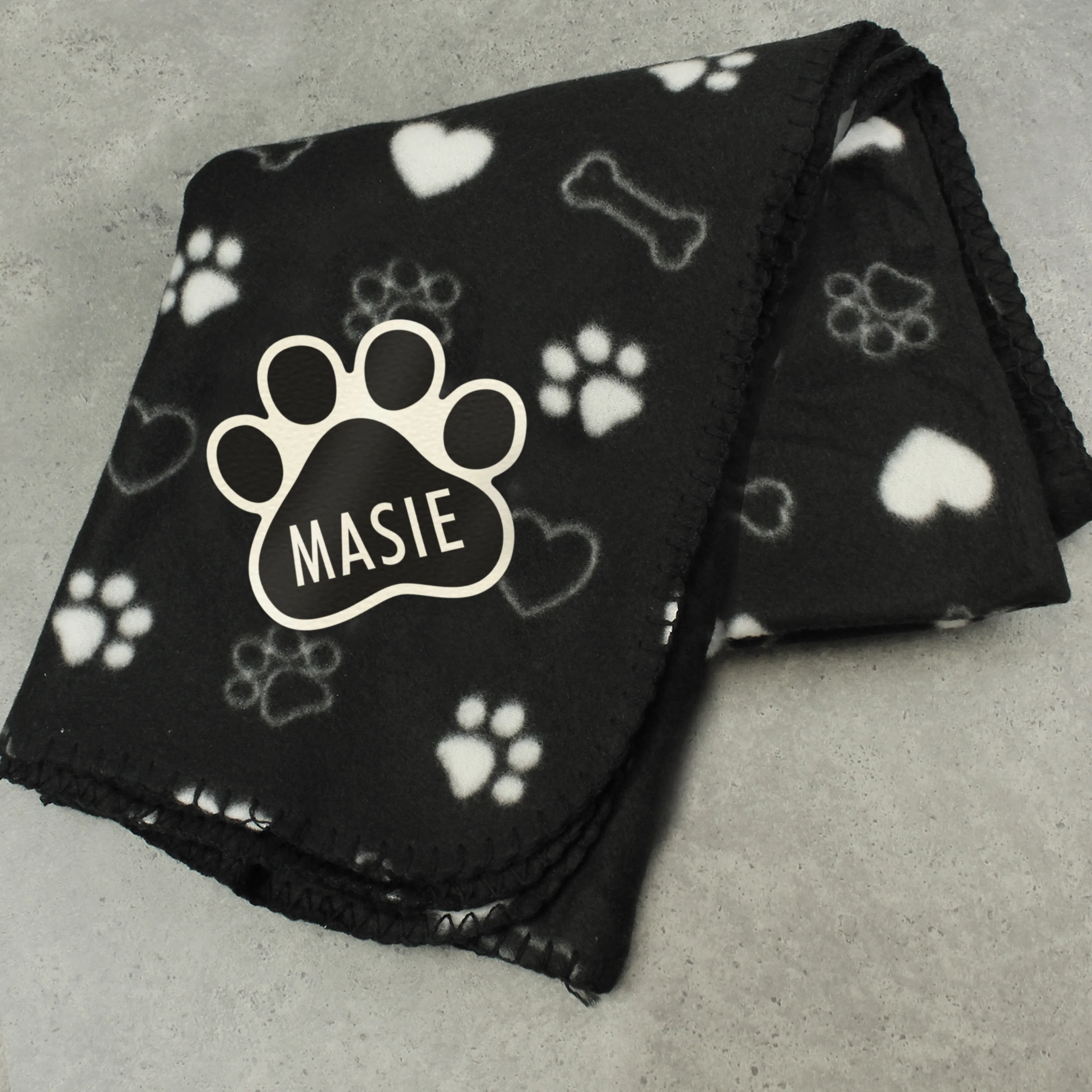 Personalised Dog Paw Print Fleece Blanket - Image 4