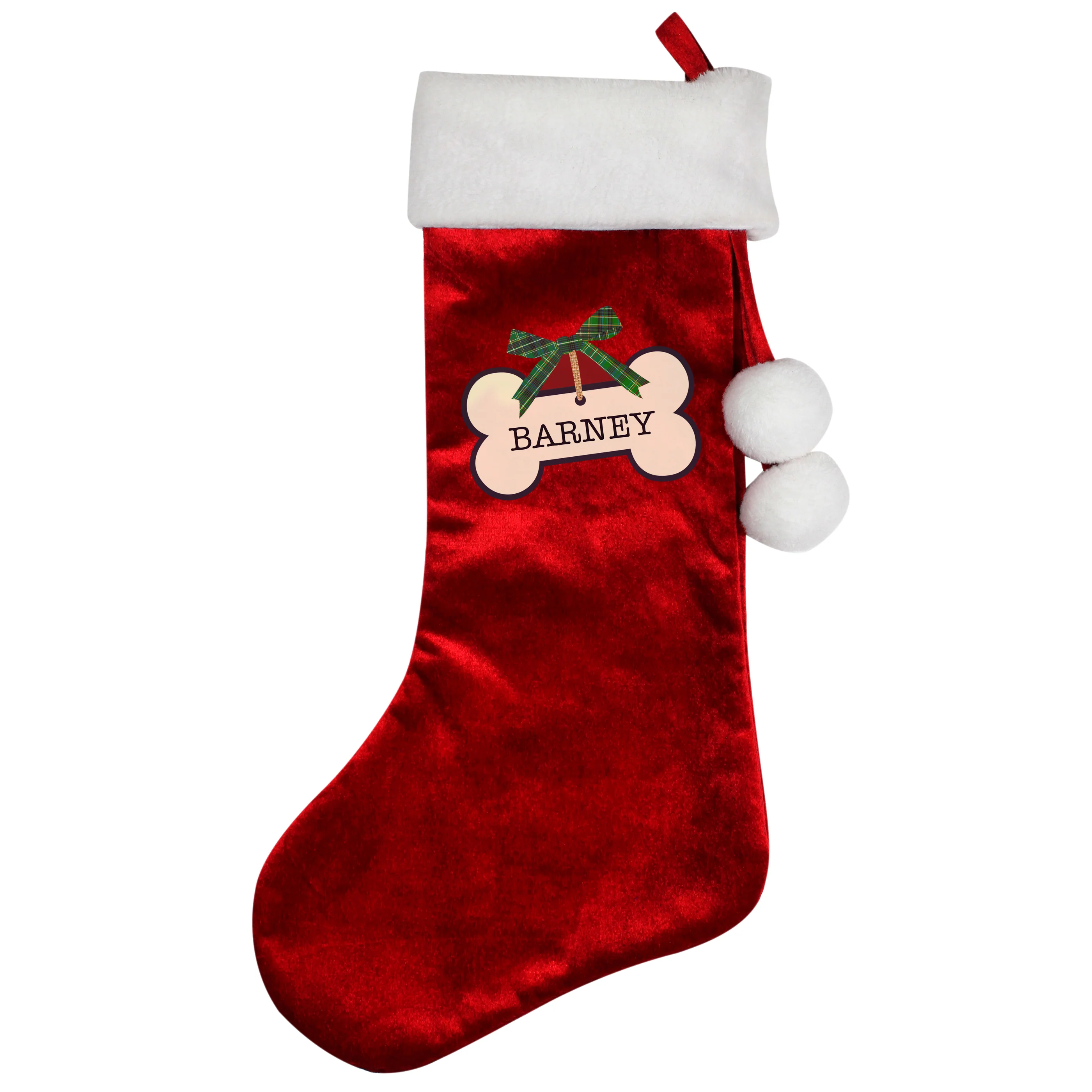 Personalised Dog Treats Luxury Red Stocking - Image 2