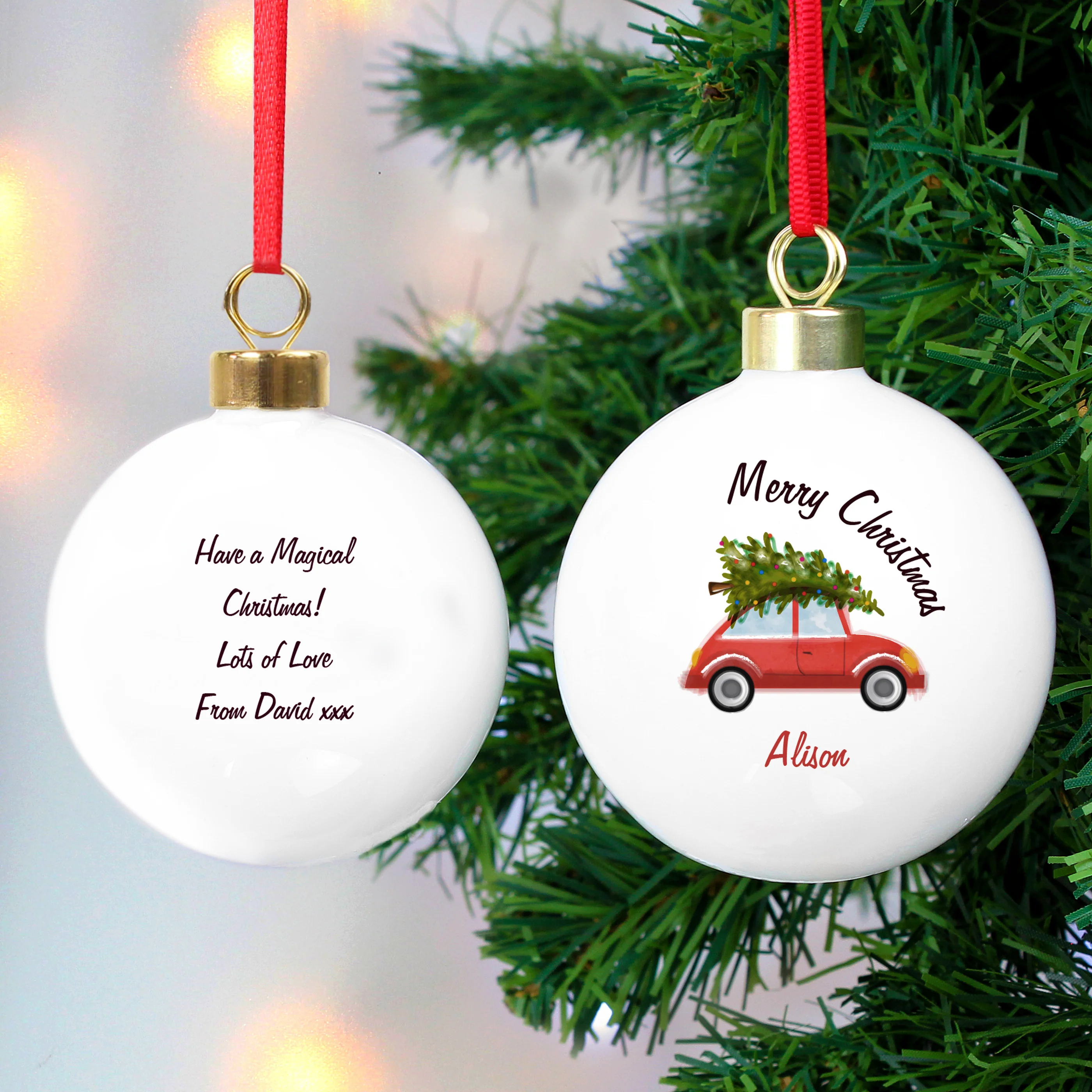 Personalised 'Driving Home For Christmas' Bauble - Image 4