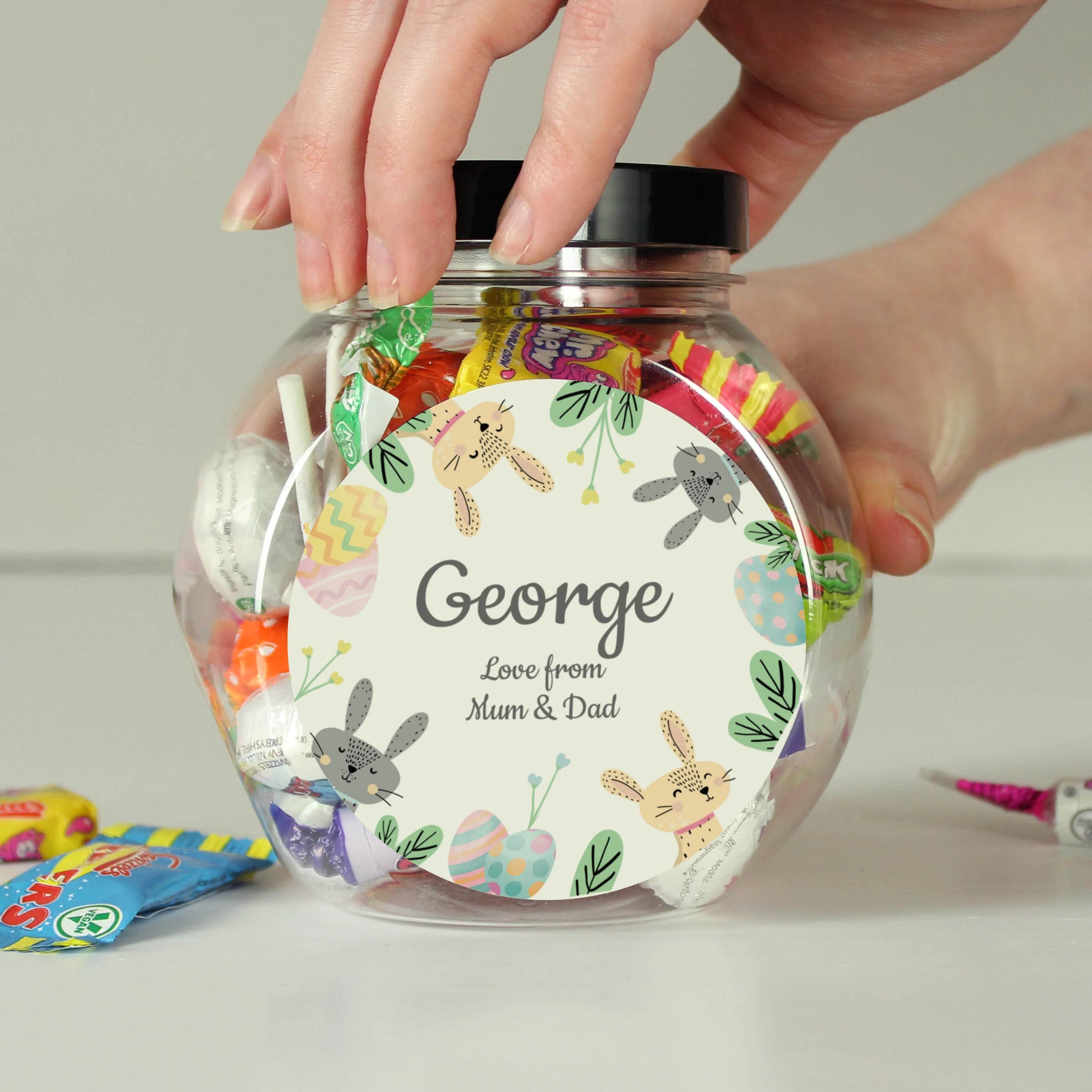 Personalised Easter Bunny Sweet Jar - Image 3