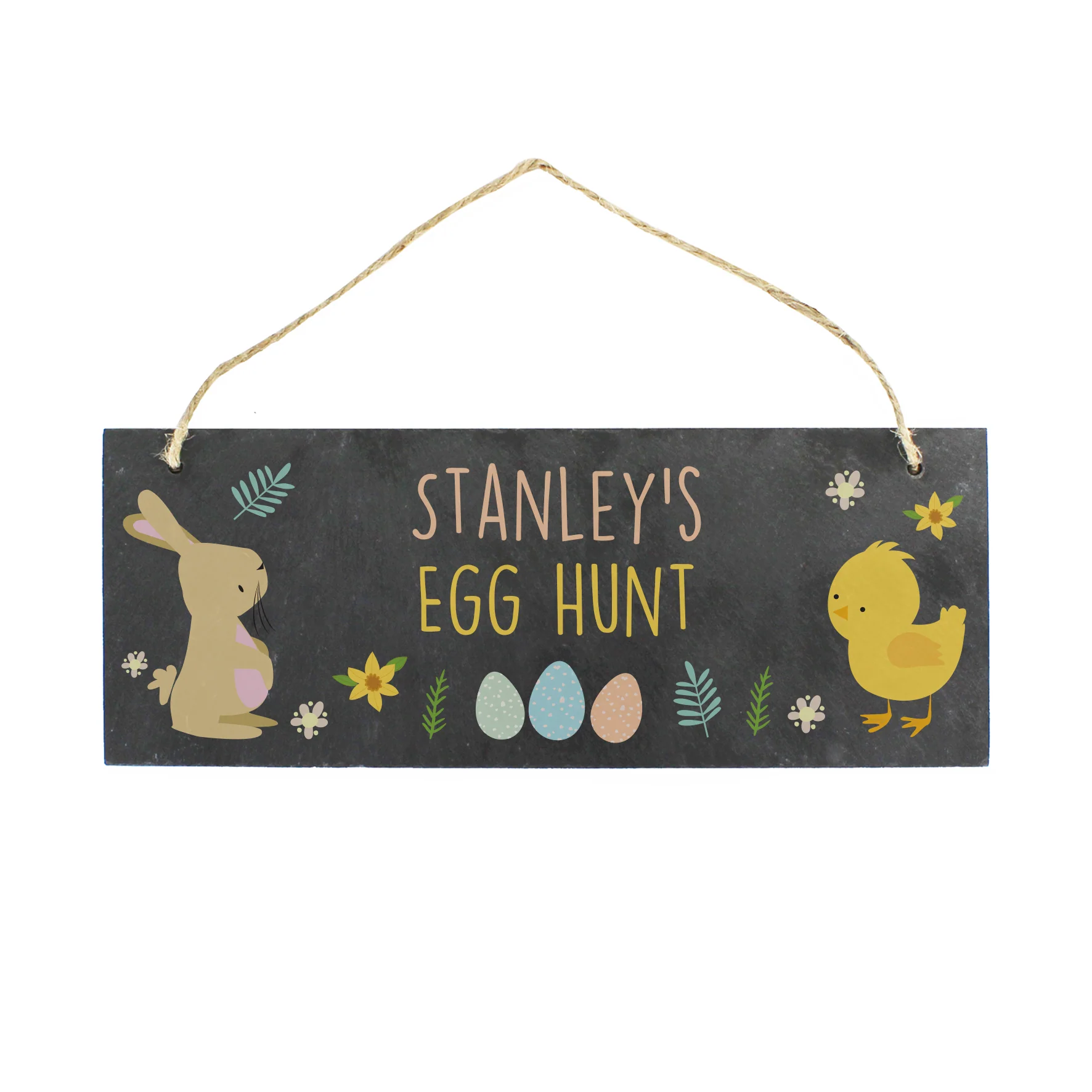 Personalised Easter Egg Hunt Slate Hanging Sign - Image 2