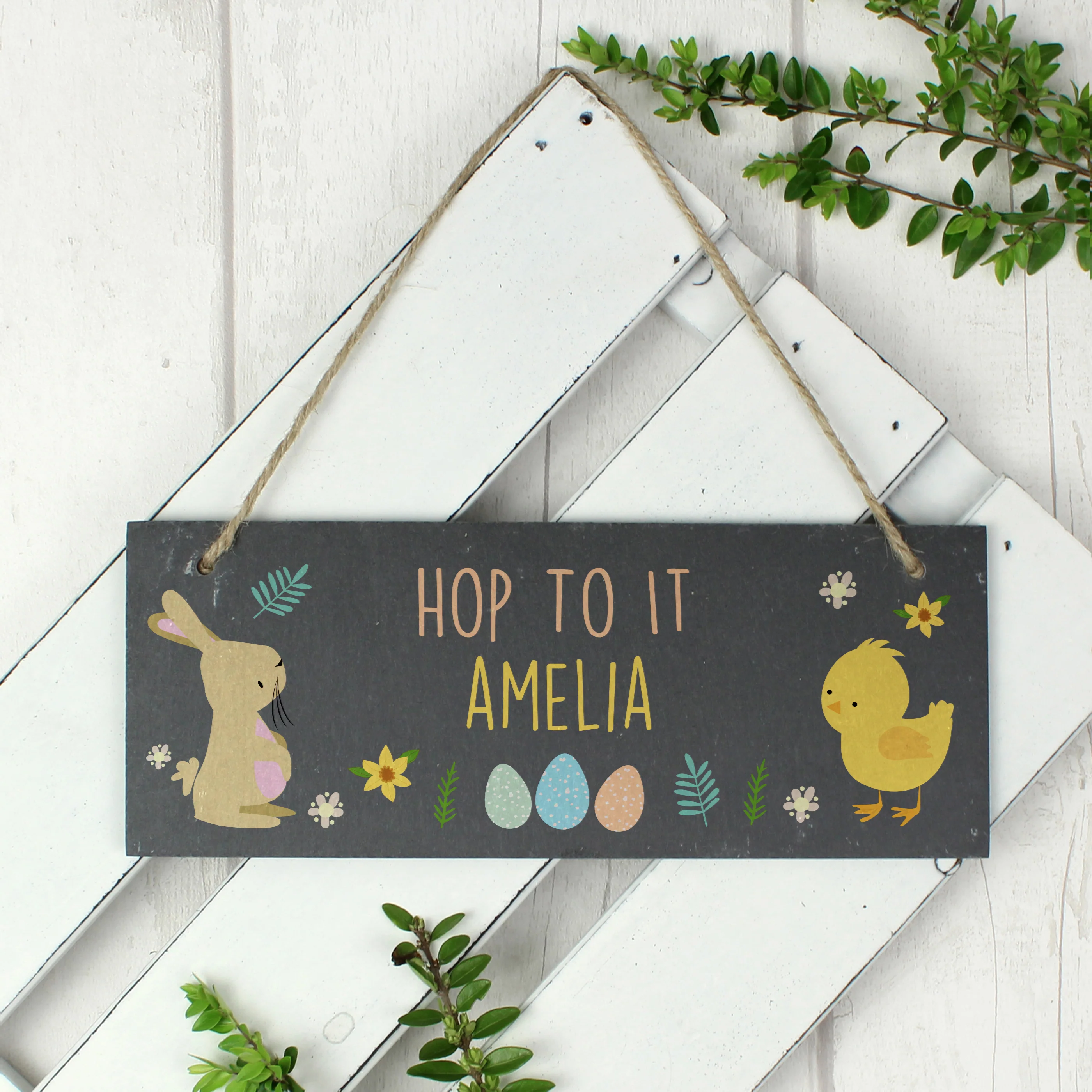 Personalised Easter Egg Hunt Slate Hanging Sign - Image 4