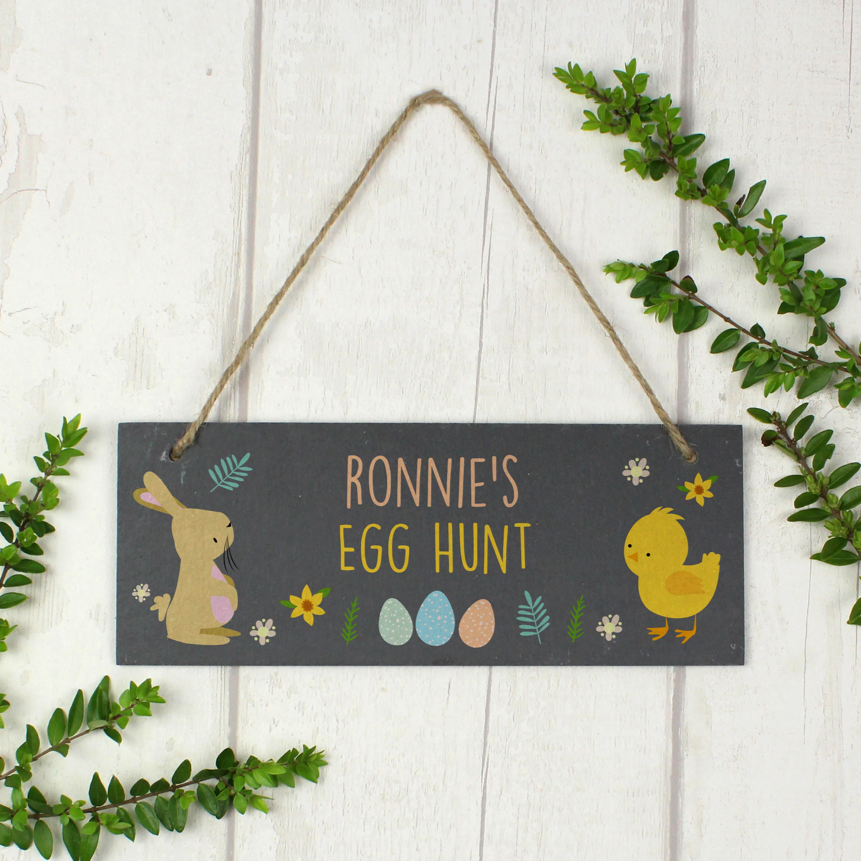 Personalised Easter Egg Hunt Slate Hanging Sign - Image 5