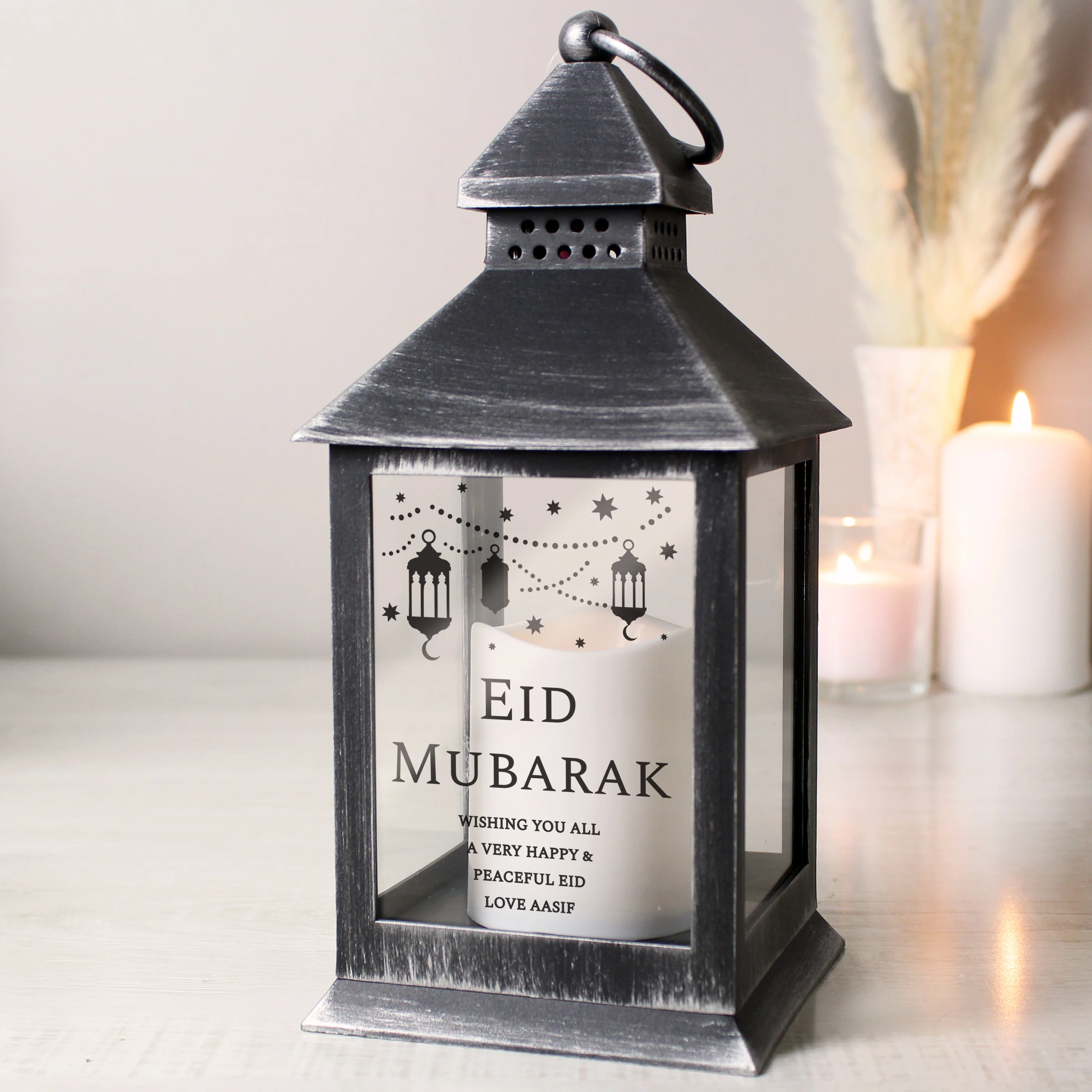 Personalised Eid and Ramadan Black Lantern - Image 4