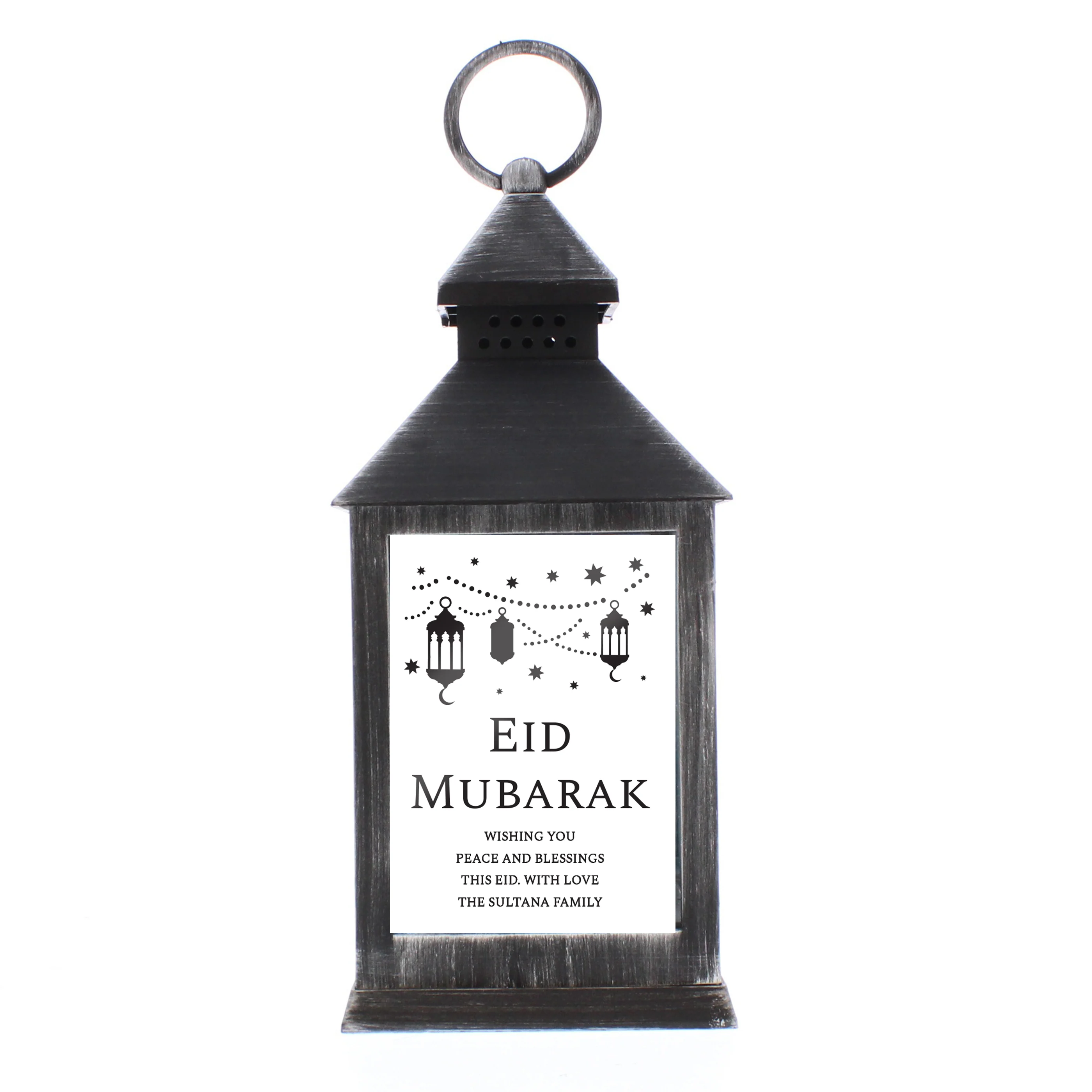 Personalised Eid and Ramadan Black Lantern - Image 5
