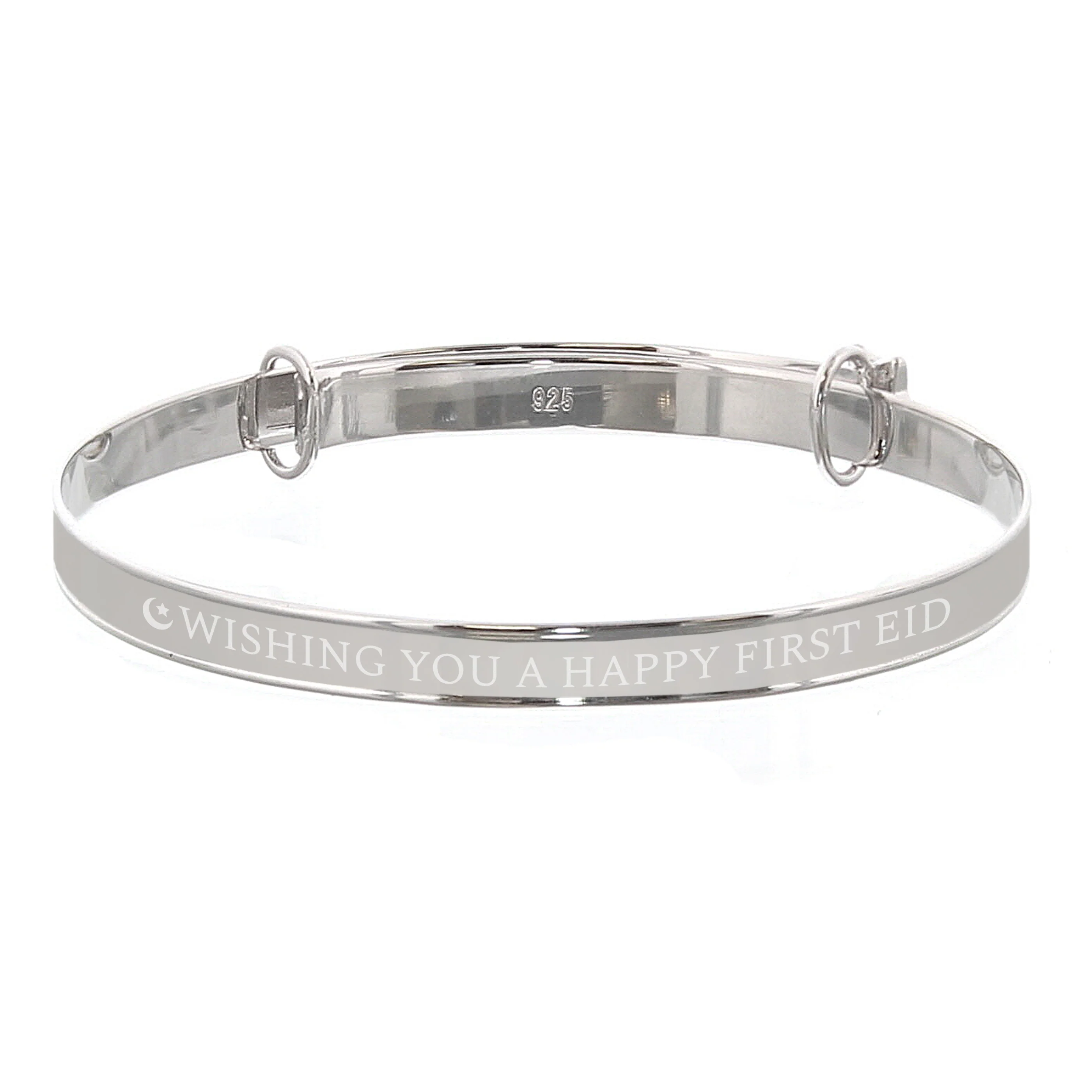 Personalised Eid Sterling Silver Childs Expanding Diamante Star Bracelet - Image 5