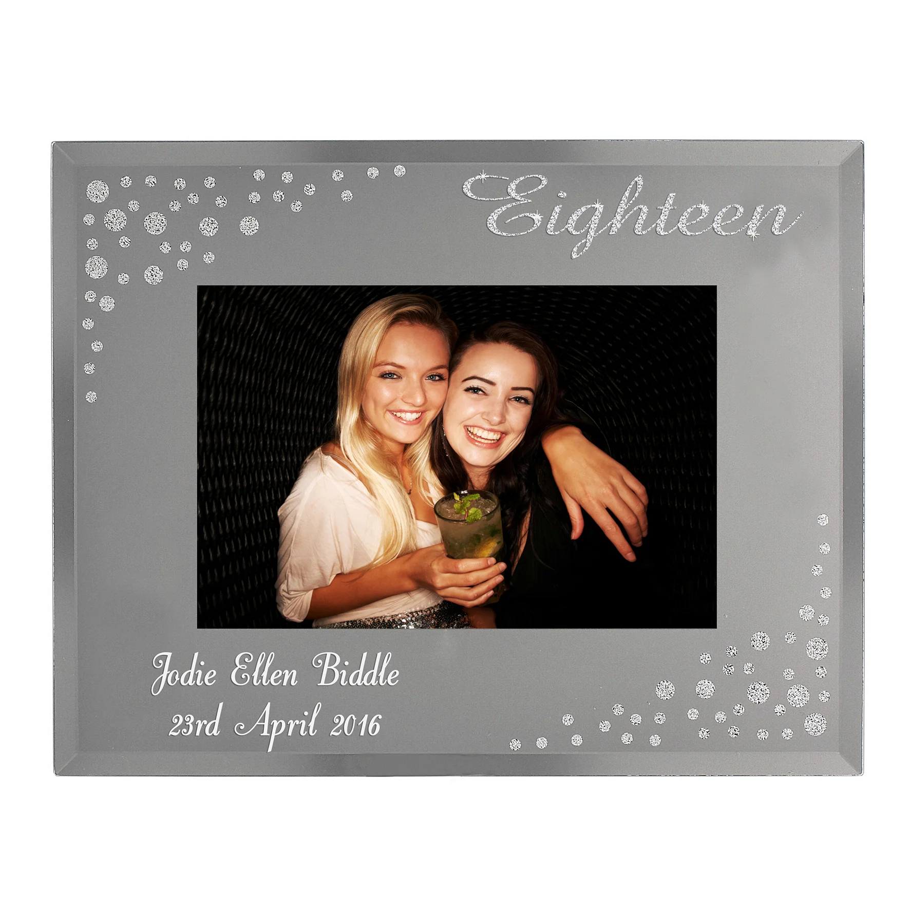 Personalised Eighteen Diamante 6x4 Glass Photo Frame - Image 4
