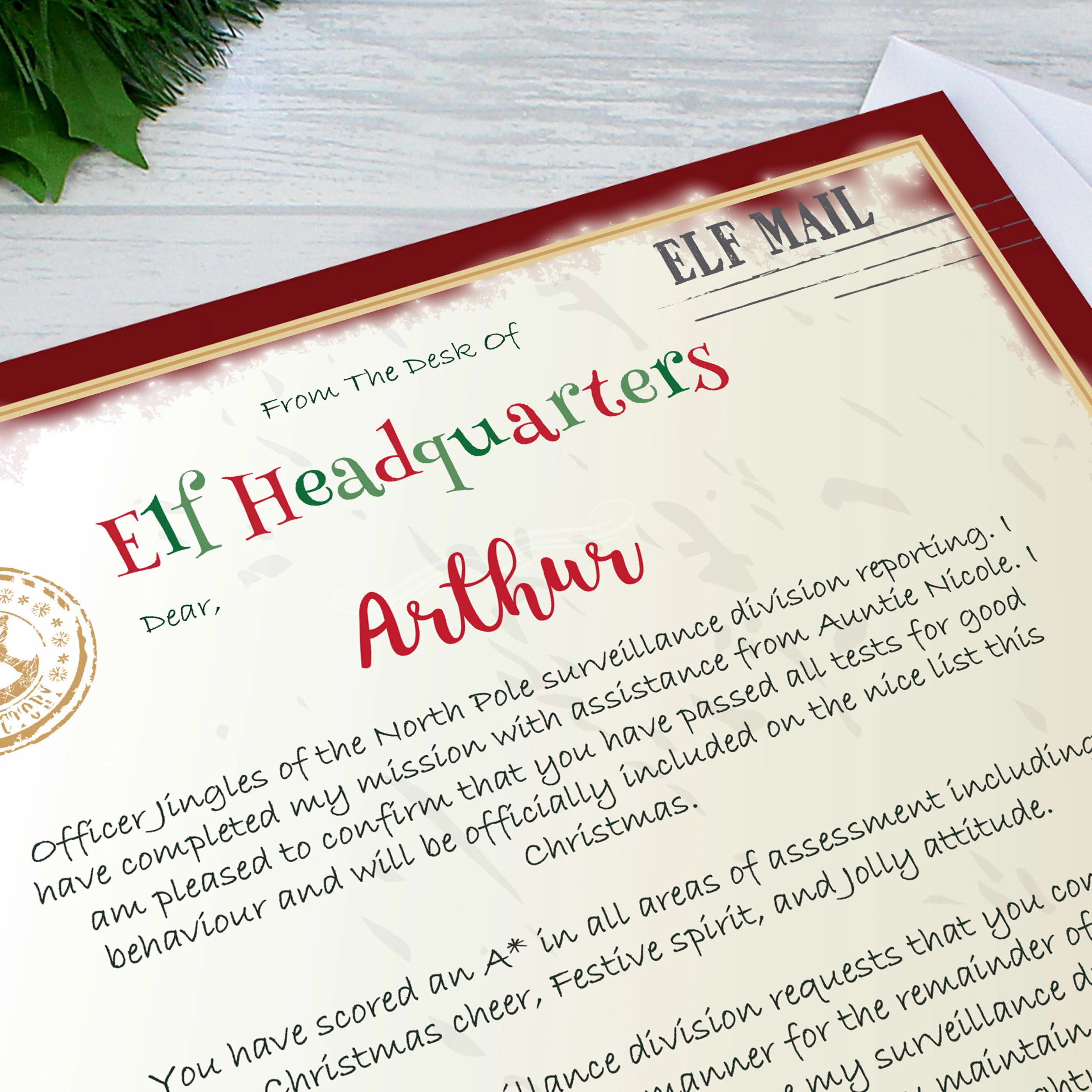Personalised Elf Surveillance Christmas Letter - Image 2