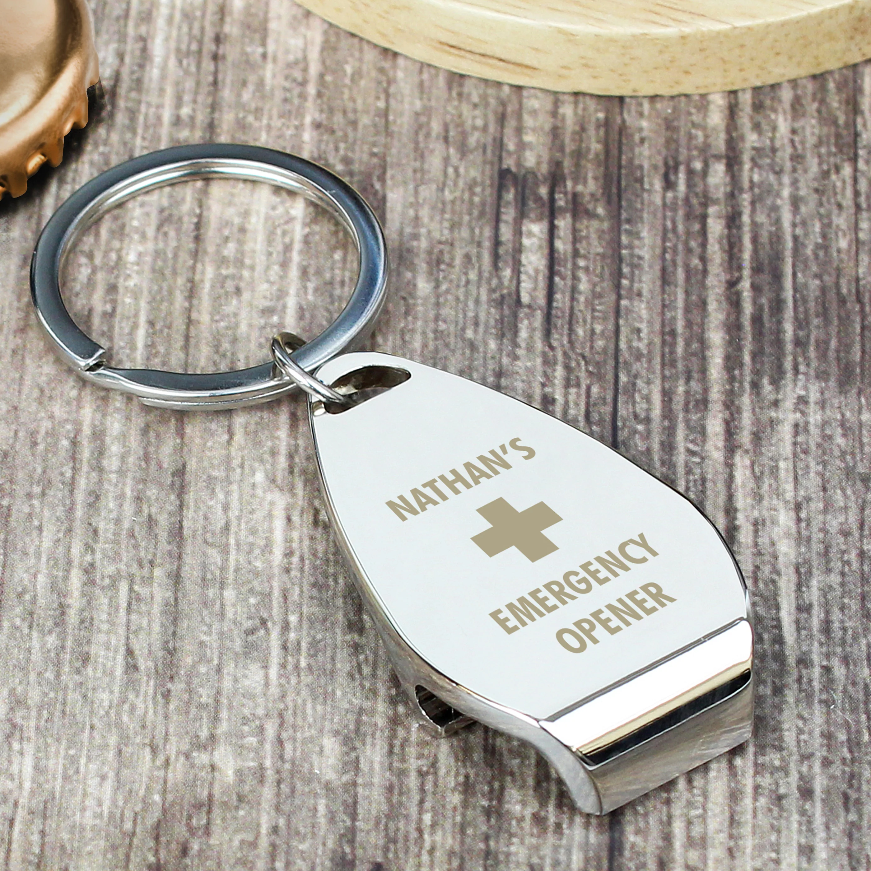 Personalised Emergency Bottle Opener Keyring - Image 3