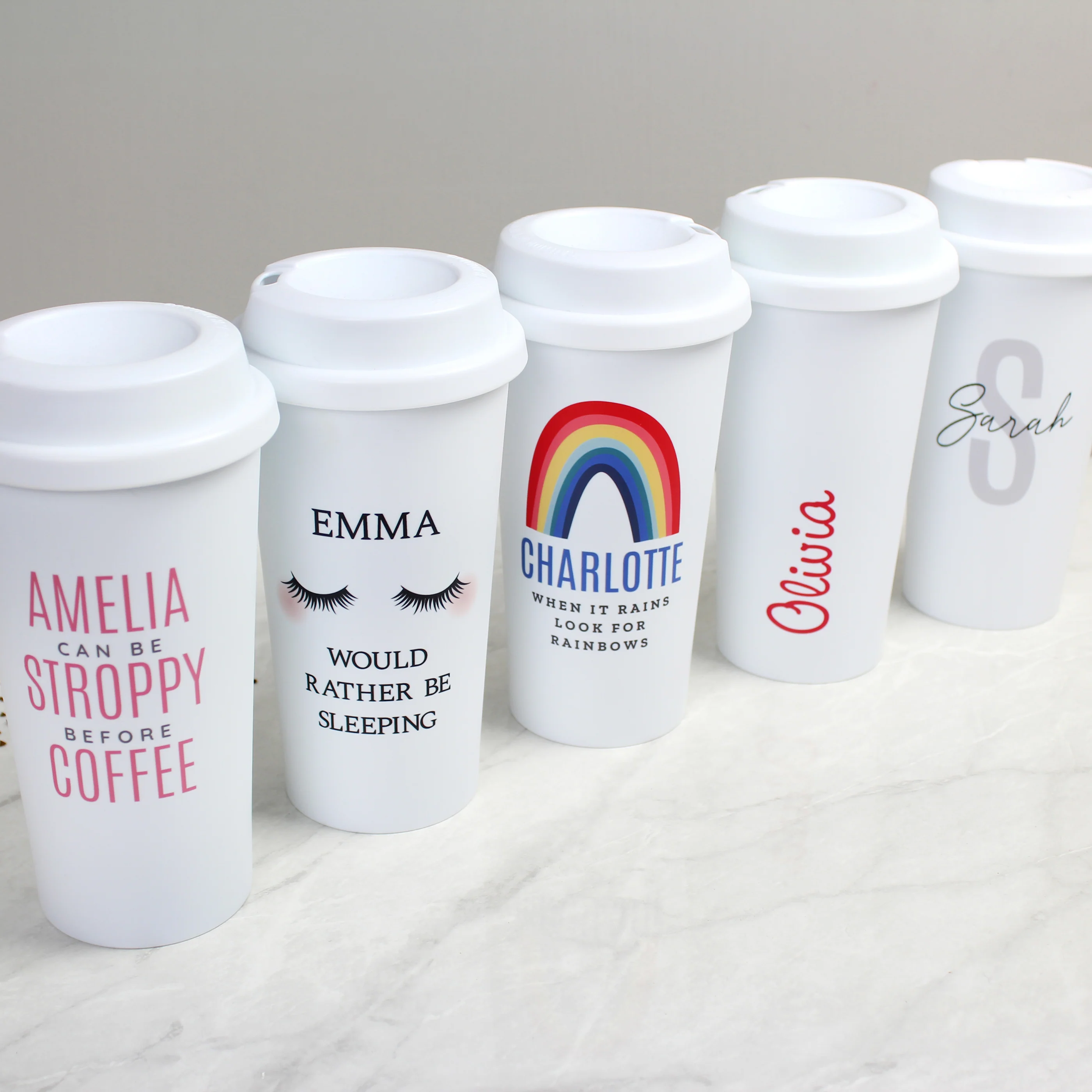 Personalised Eyelashes Insulated Reusable Eco Travel Cup - Image 5