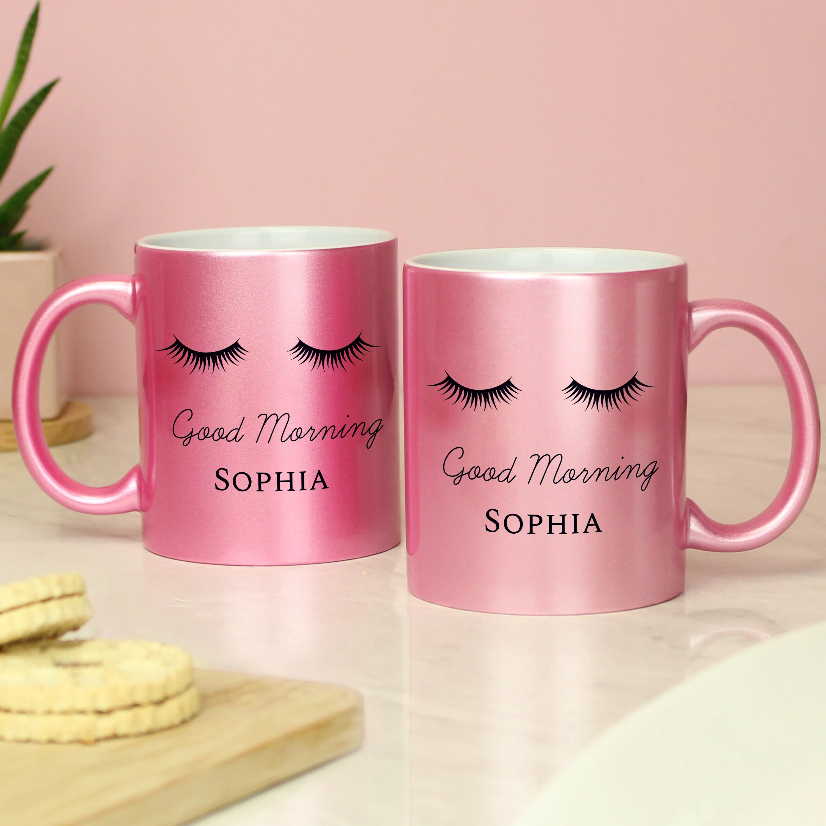 Personalised Eyelashes Pink Glitter Mug - Image 4