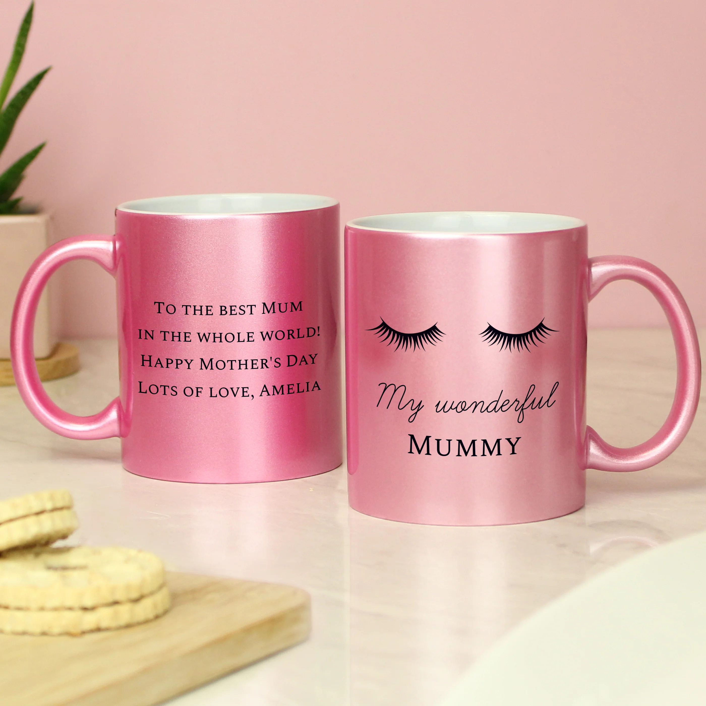 Personalised Eyelashes Pink Glitter Mug - Image 6