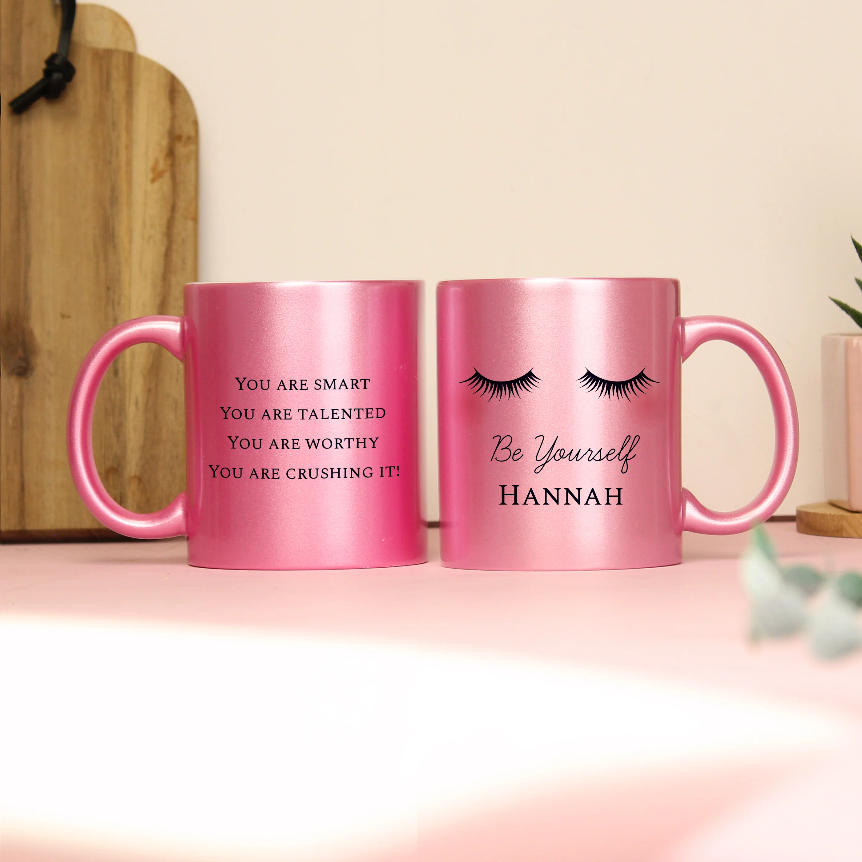 Personalised Eyelashes Pink Glitter Mug - Image 8