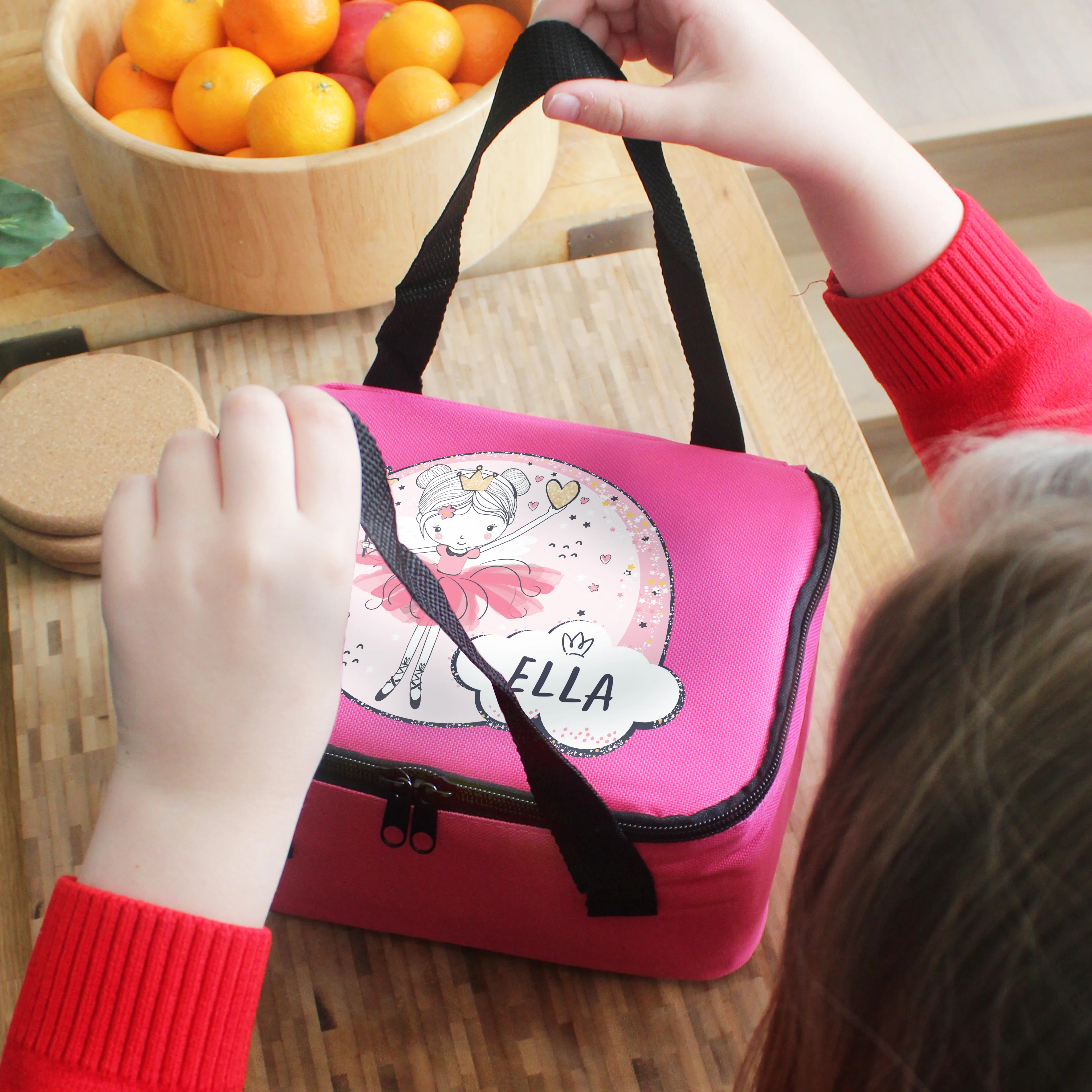 Personalised Fairy Pink Lunch Bag - Image 3