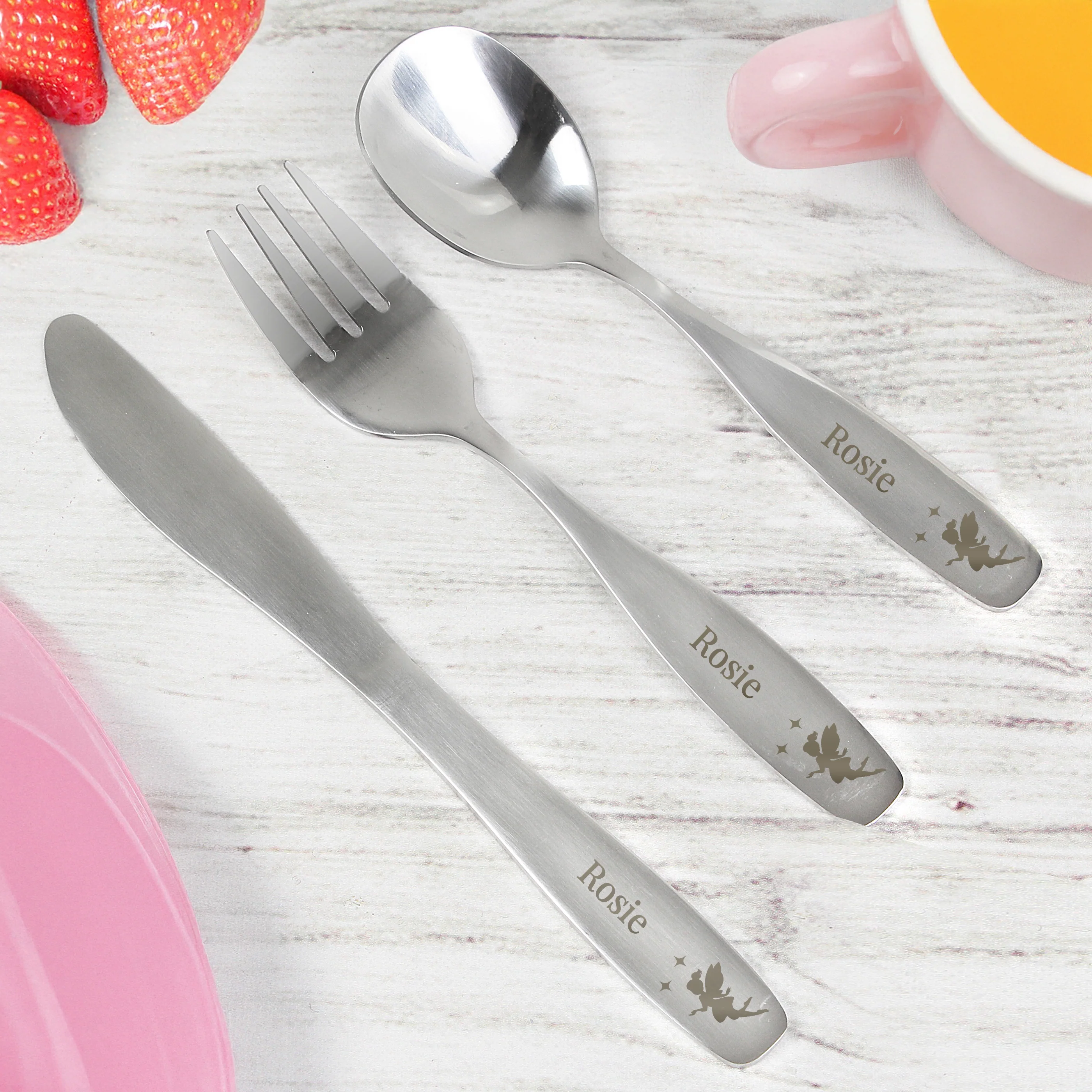 Personalised Fairy Princess 3 Piece Cutlery Set - Image 3