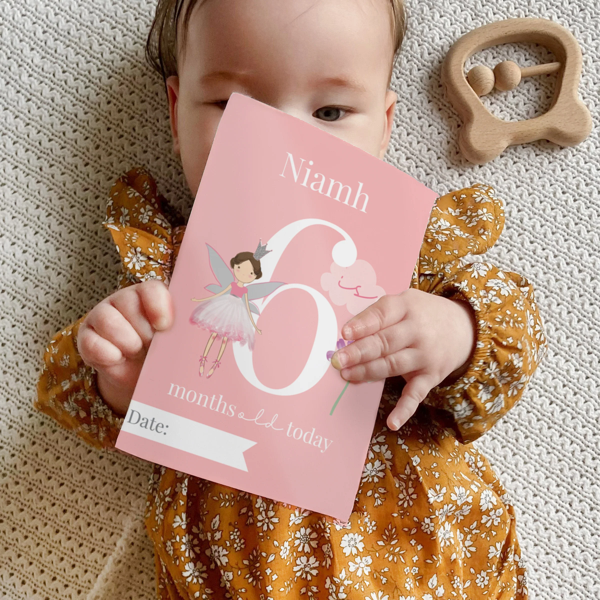 Personalised Fairy Princess Baby Milestone Cards - Image 2