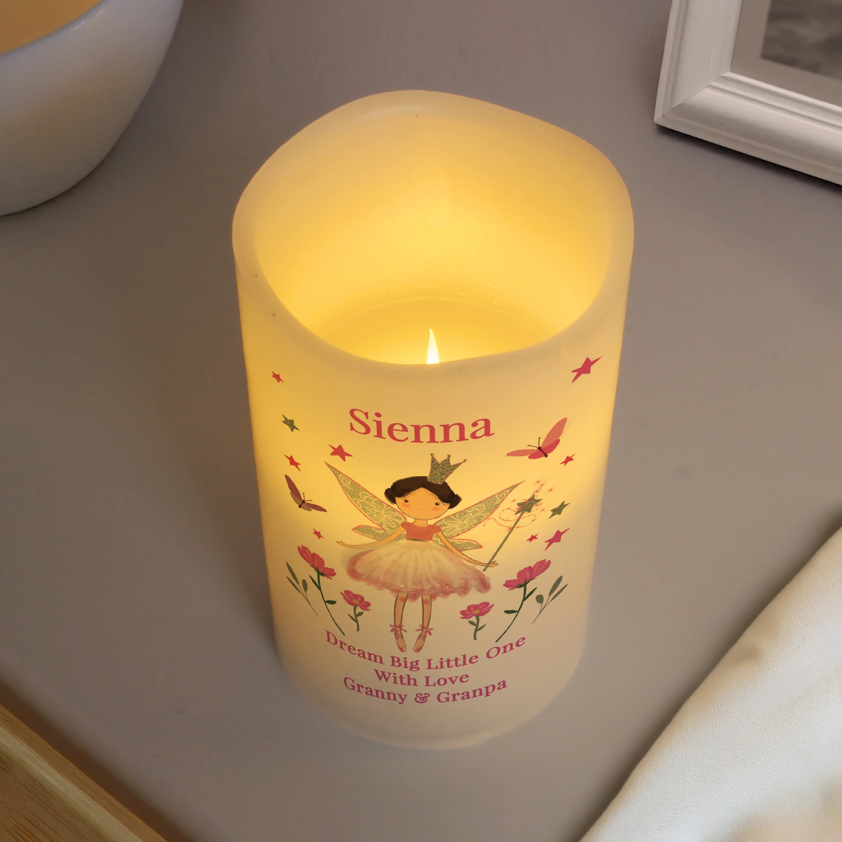 Personalised Fairy Princess Night Light LED Candle - Image 3
