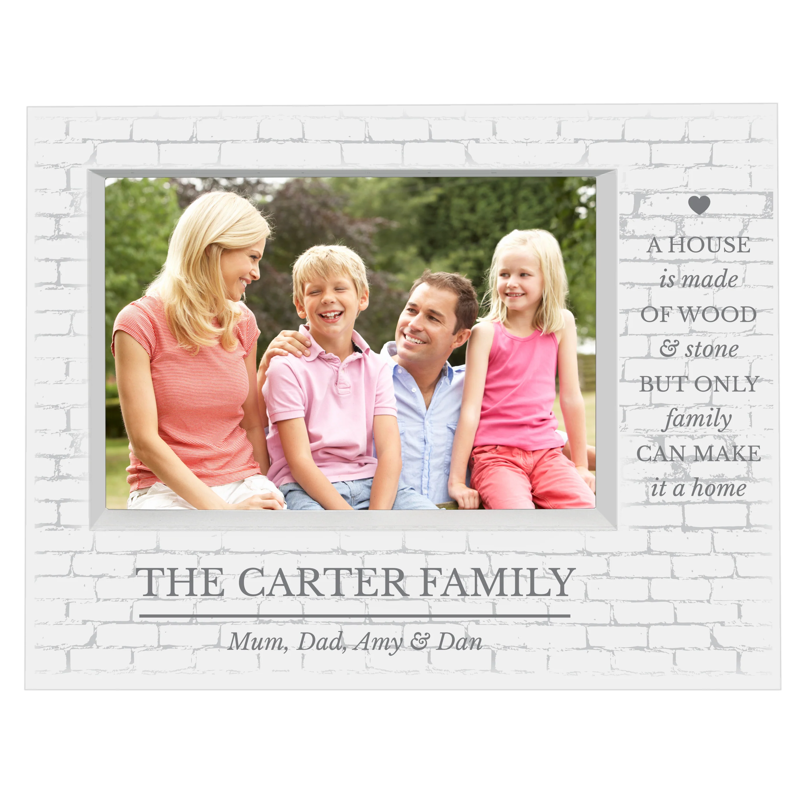Personalised Family 5x7 Landscape Box Photo Frame - Image 2